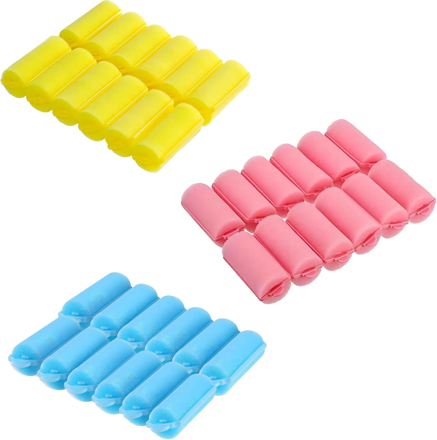 PAITOK Foam Sponge Hair Rollers for Short Hair,36Pcs Soft Curlers Flexible Sponge Curlers 20Mm Mini Foam Hair Styling Home DIY Curling Tools for Women and Kids (Pink, Yellow, Blue) image number 2
