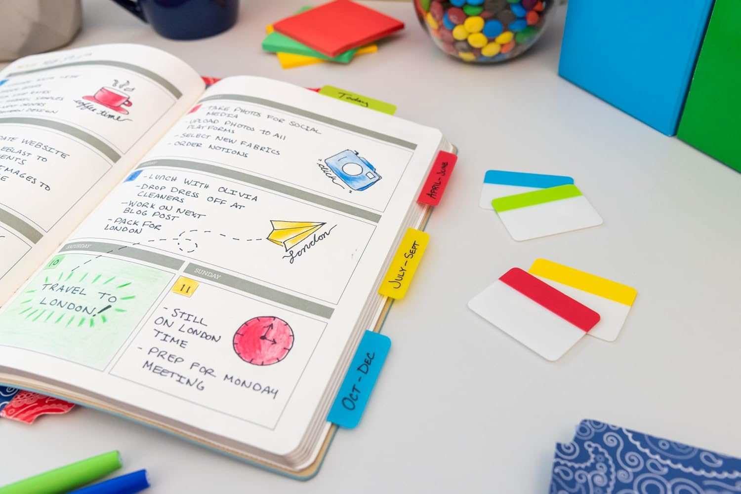 Post-It Tabs, .625 X 1.5 Inches, 4 Colors, 10/Color, 40/Dispenser (676-AYPV) image number 2