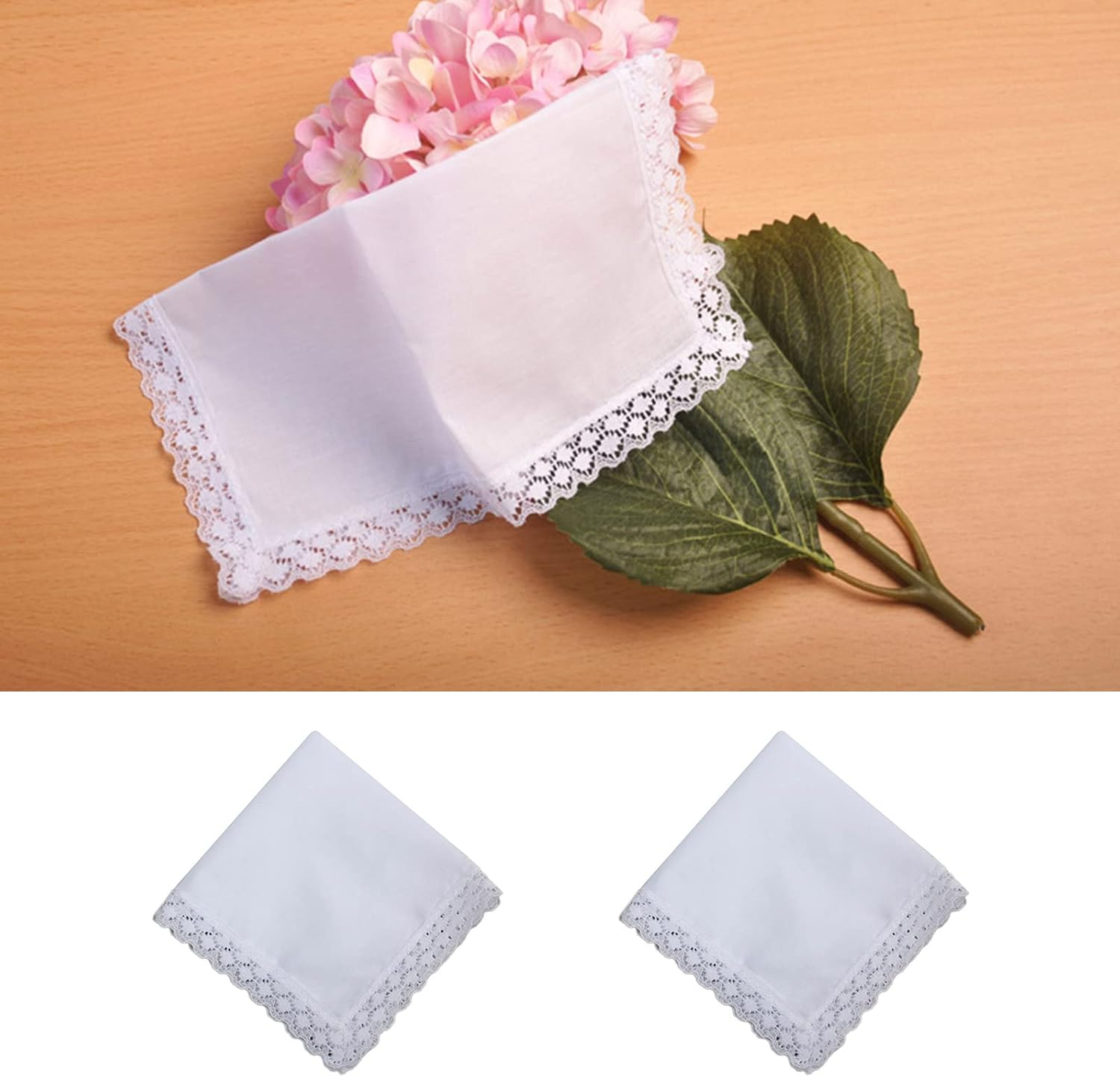 YIGZYCN Lightweight White Handkerchief Cotton Lace Trim Handkerchief Washable Chest Towel Pocket Handkerchief for Adult Wedding Party image number 6