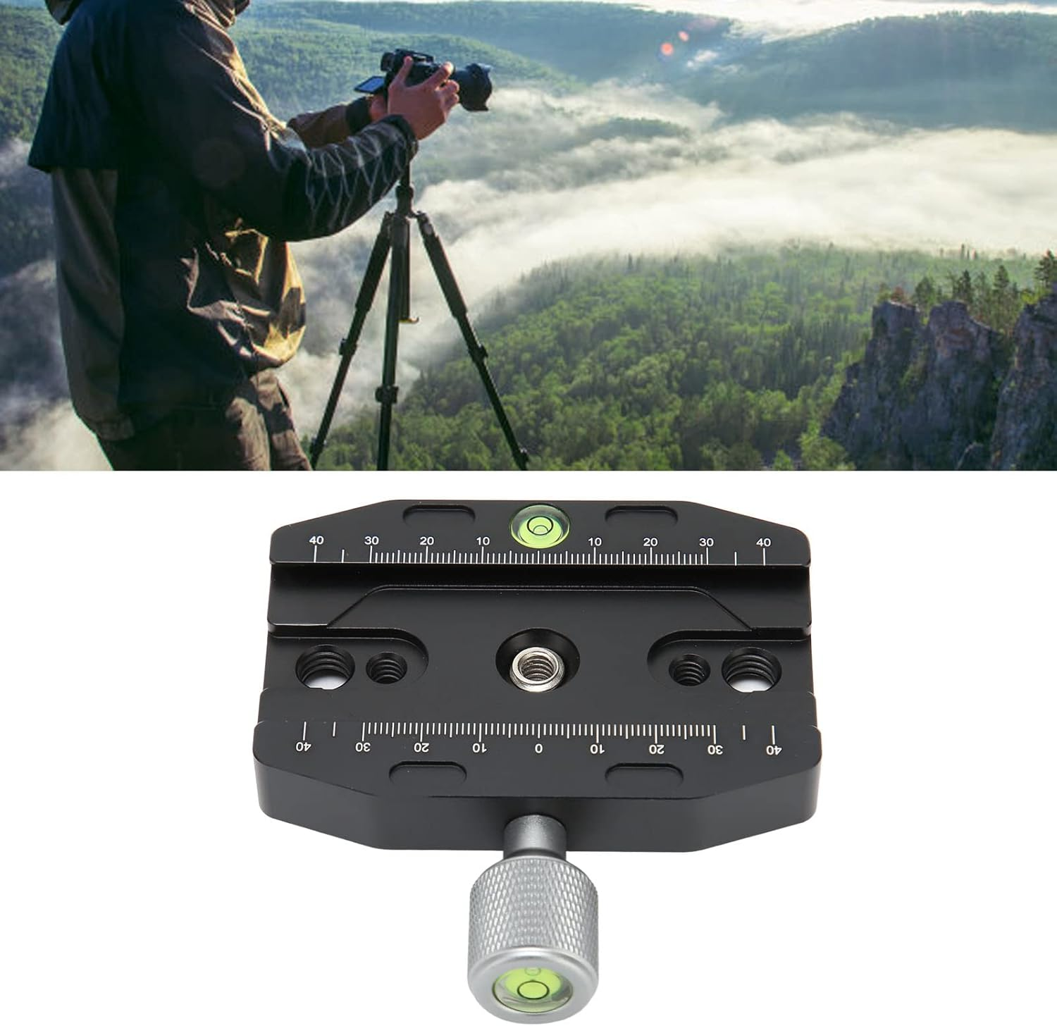 Ejoyous ARCA Swiss Standard Quick Release Plate Clamp (38Mm Width) Low-Density Metal Chemical Oxidation, Anti-Fingerprint Non-Slip Locking Fits 1/4"&3/8" Screws for Camera/Projector image number 2