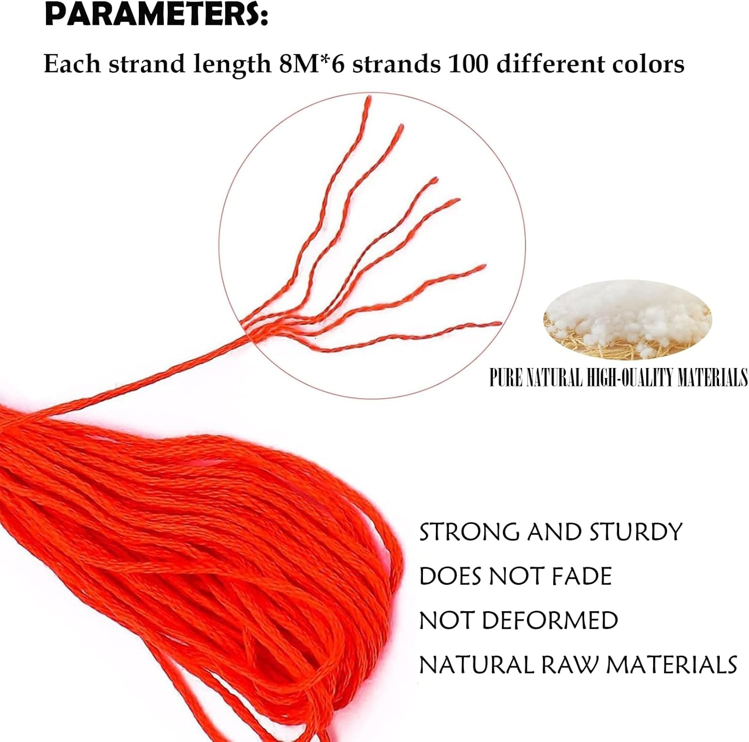 Embroidery Floss Kit - 100 Colors Thread for Cross Stitch, Sewing, Bracelet Crafts + 22 Pcs Accessories (100 Bags) image number 3