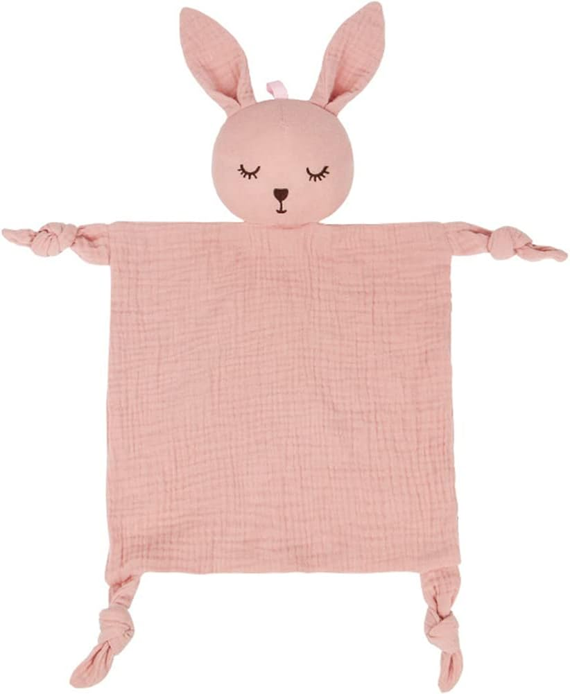 Organic Cotton Muslin Lovey Blanket, Kara Security Blanket Soft & Breathable Lovie Baby Gifts for Boys and Girls One Size