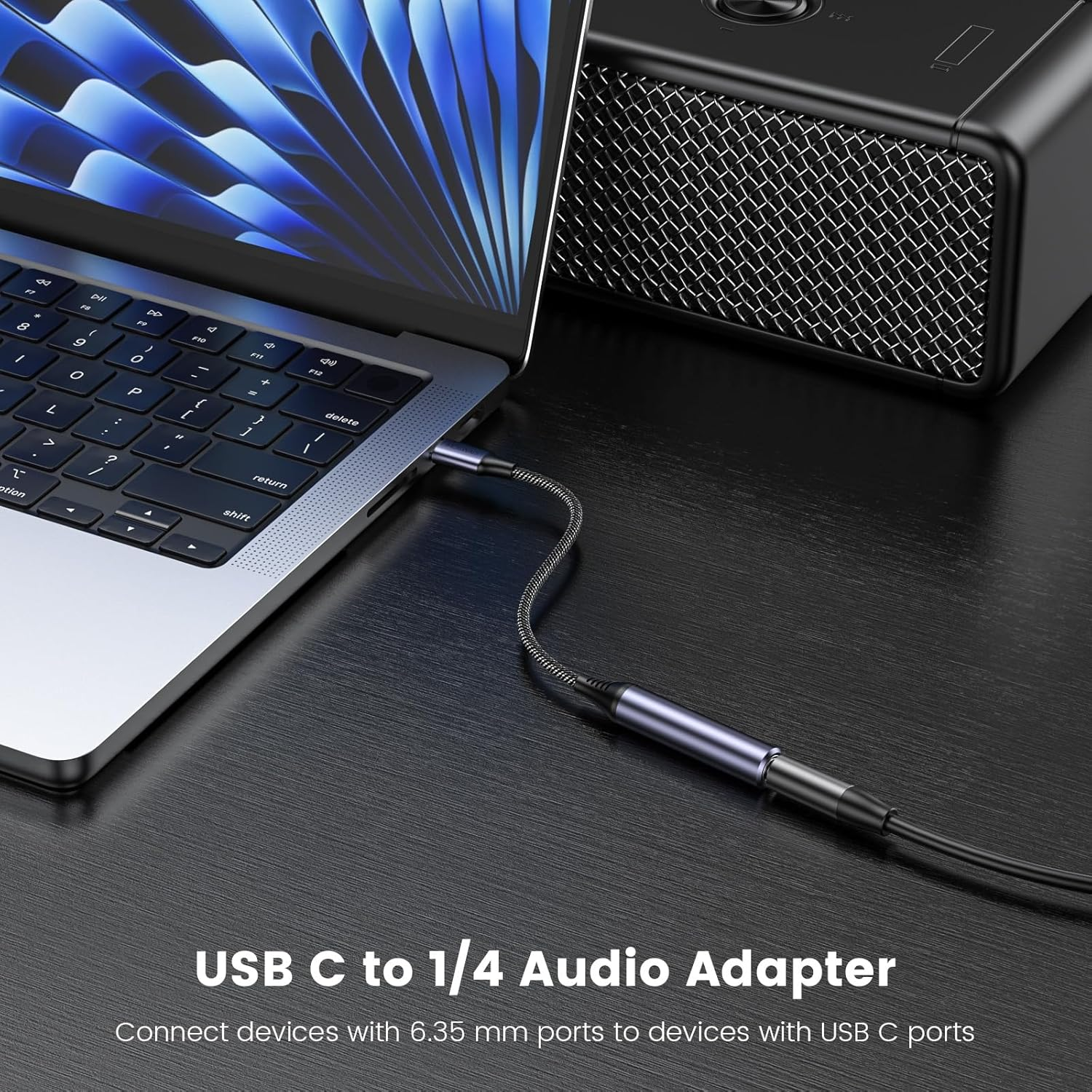 MOSWAG USB Type C to 1/4 Headphone Adapter, USB C to 6.35Mm TRS Audio Cable Stereo Jack Audio AUX Adapter Compatible with Amplifiers, Mixer, Home Theater, Smartphones, Laptop, 6.35Mm Headphones image number 2