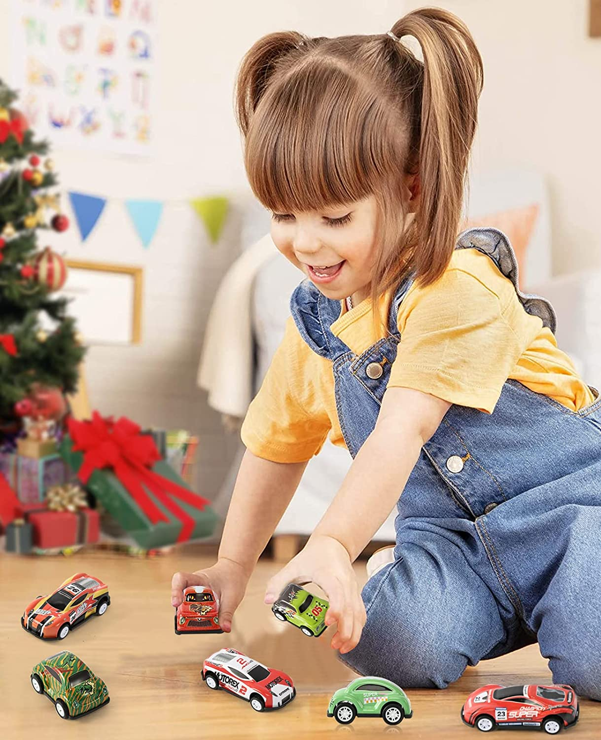 36 Pack Pull Back Cars, Friction Mini Toy Cars Fun Bulk Race Car Set for Kid Ages 3 4 5 6 Years Old, Boys and Girls Christmas Birthday Party Gifts, and Treasure Box Toys for Classroom image number 1