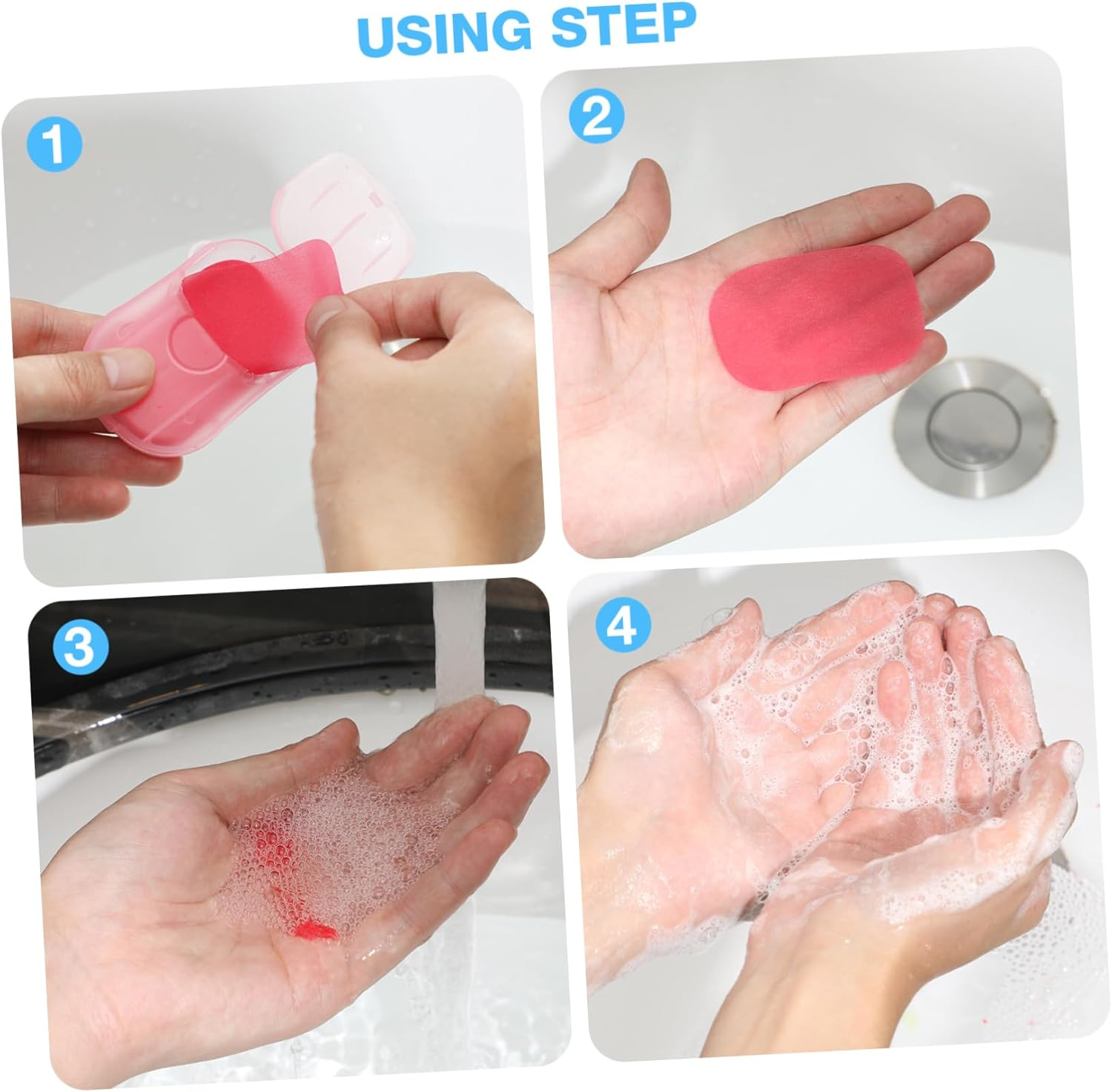 NAMOARLY 120Sheets Portable Soap Paper Travel Toiletries Soap Outdoor Accessory image number 2