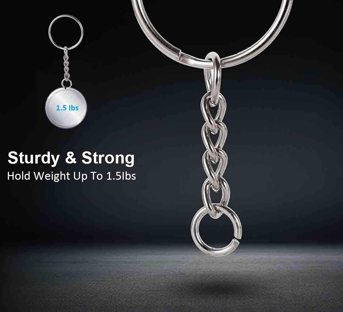 YHYZ Split Key Rings with Chains and Jumper Rings (30 Sets), Premium 1 Inch (25Mm) Metal Key Rings and Keychain Coming with Jumper Rings, Suitable for Crafts, Jewelry Making, Resin, DIY (No Screws) image number 2