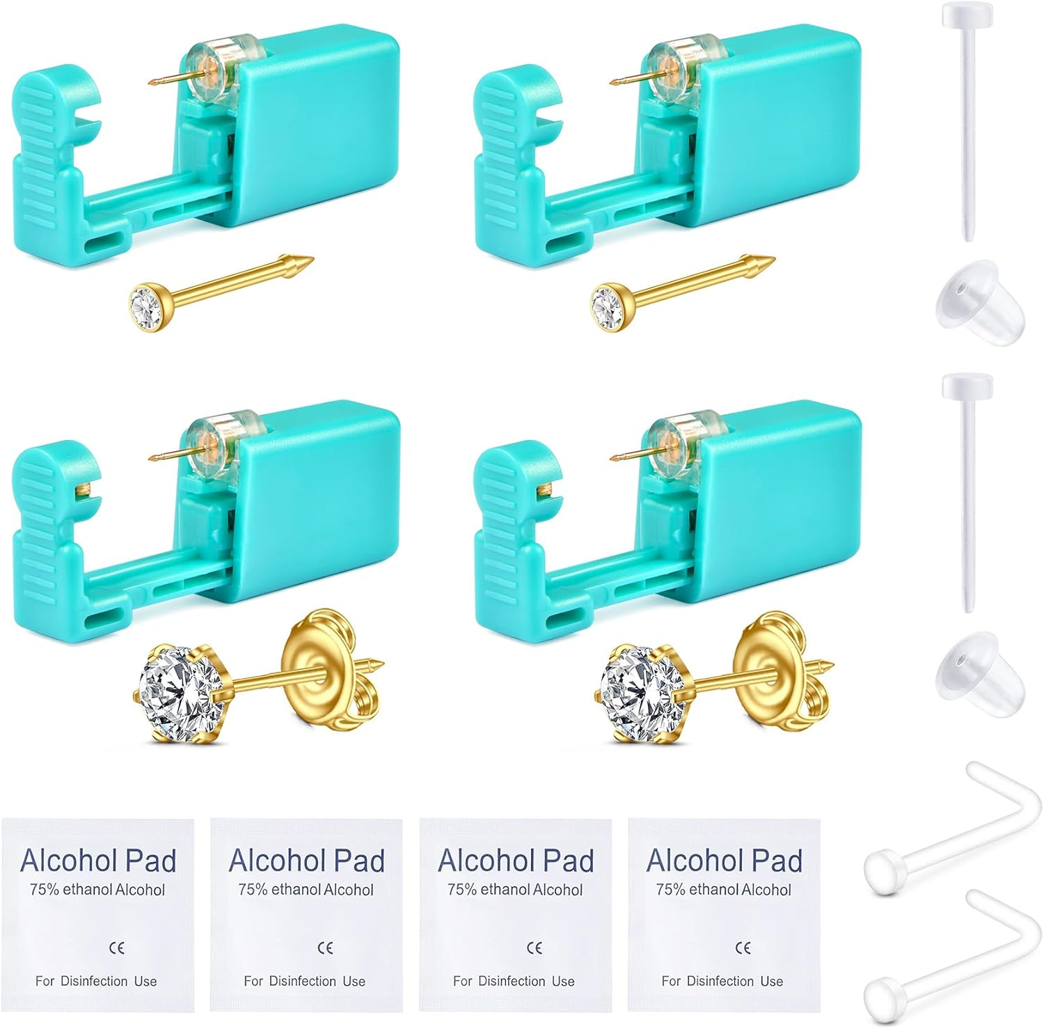 QWALIT Ear Piercing Kit Nose Piercing Kit Belly Button Piercing Kit Ear Piercing Gun Kit Belly Piercing Kit Disposable Earring Piercing Kit Self Piercing Kit at Home image number 4