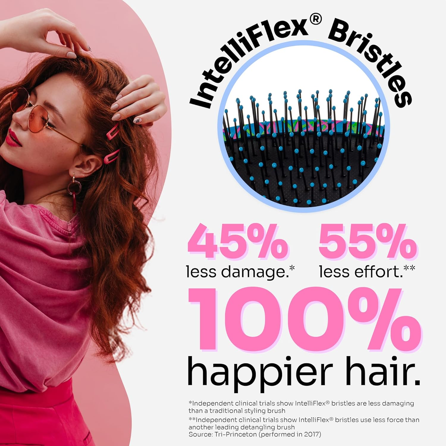 Wet Brush Original Detangling Brush, Blue (Night Vision) - Detangler Brush with Soft & Flexible Bristles - Detangling Brush for Curly Hair - Tangle-Free Brush for Straight, Thick, & Wavy Hair