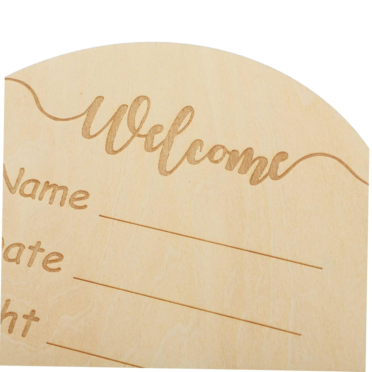 ERINGOGO Creative round Wooden Birth Announcement Sign Nursery Plaque for Name Photo Prop for and Celebrate image number 5