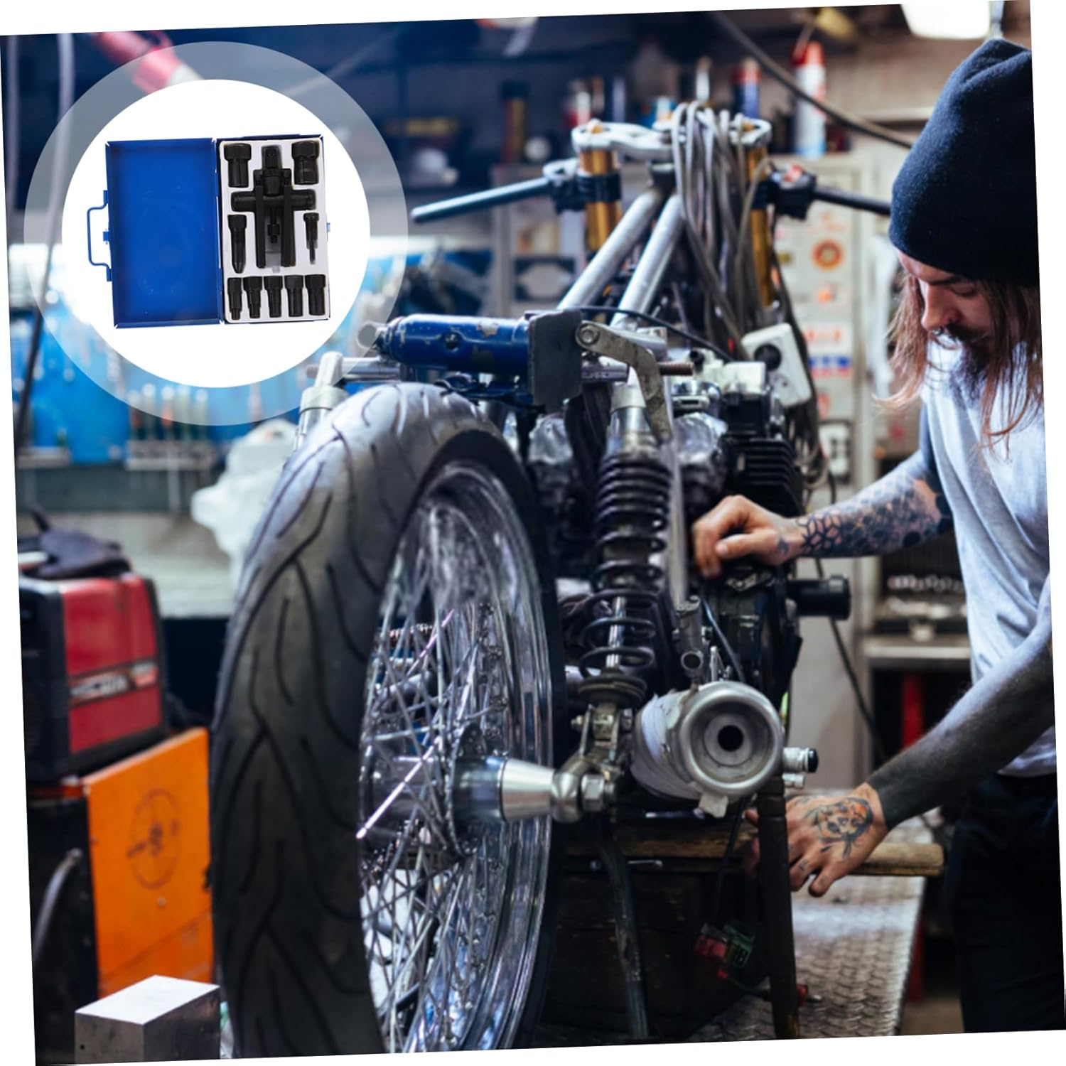 PENIKOKO Jaw Motorcycle Bearing Puller Kit Wheel Bearing Removal Tool Steering Wheel Puller Heavy Extractor Automotive Accessories image number 6