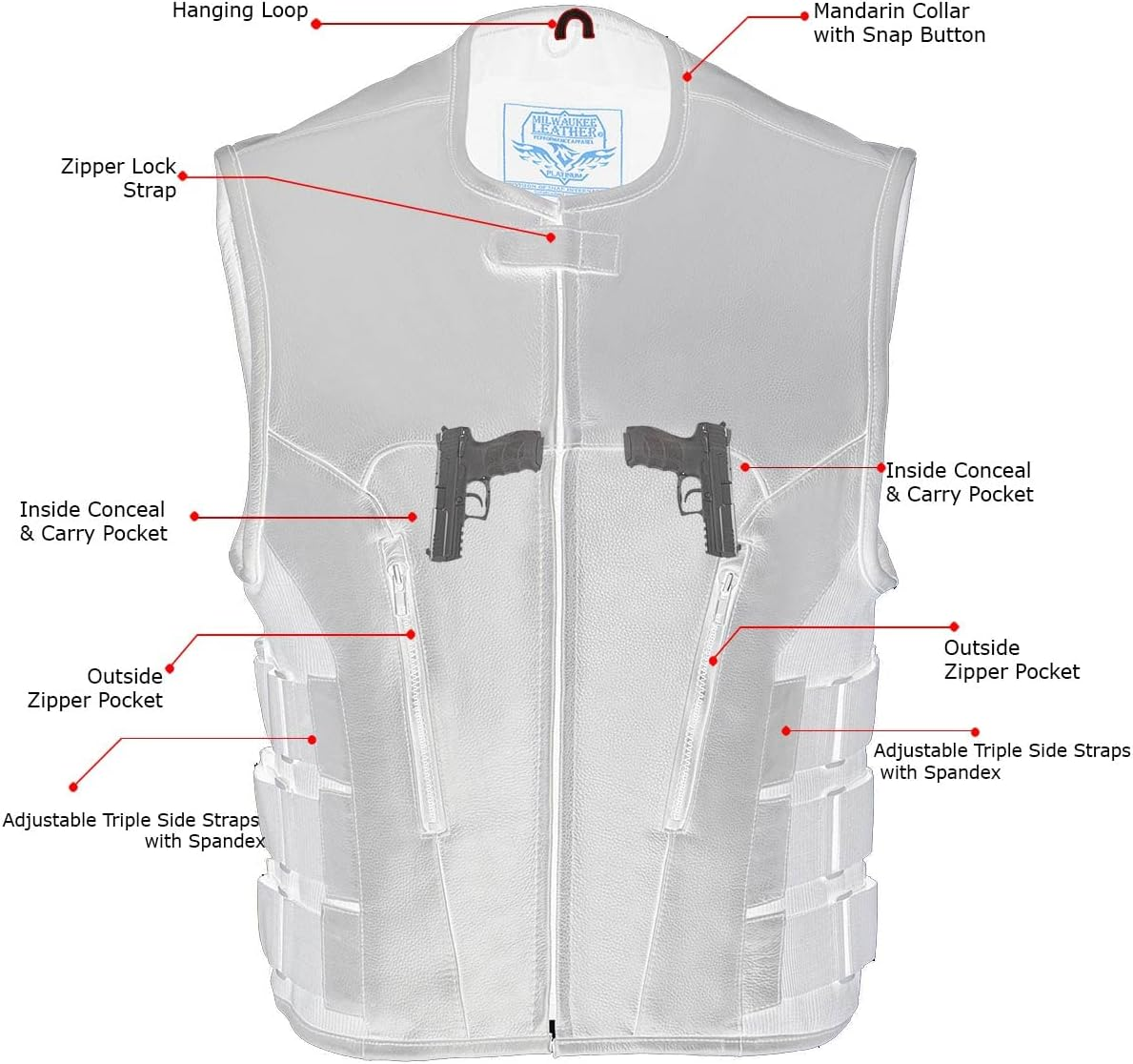 Milwaukee Men'S Swat Style Zipper Front Vest (Black, 6X-Large) image number 4