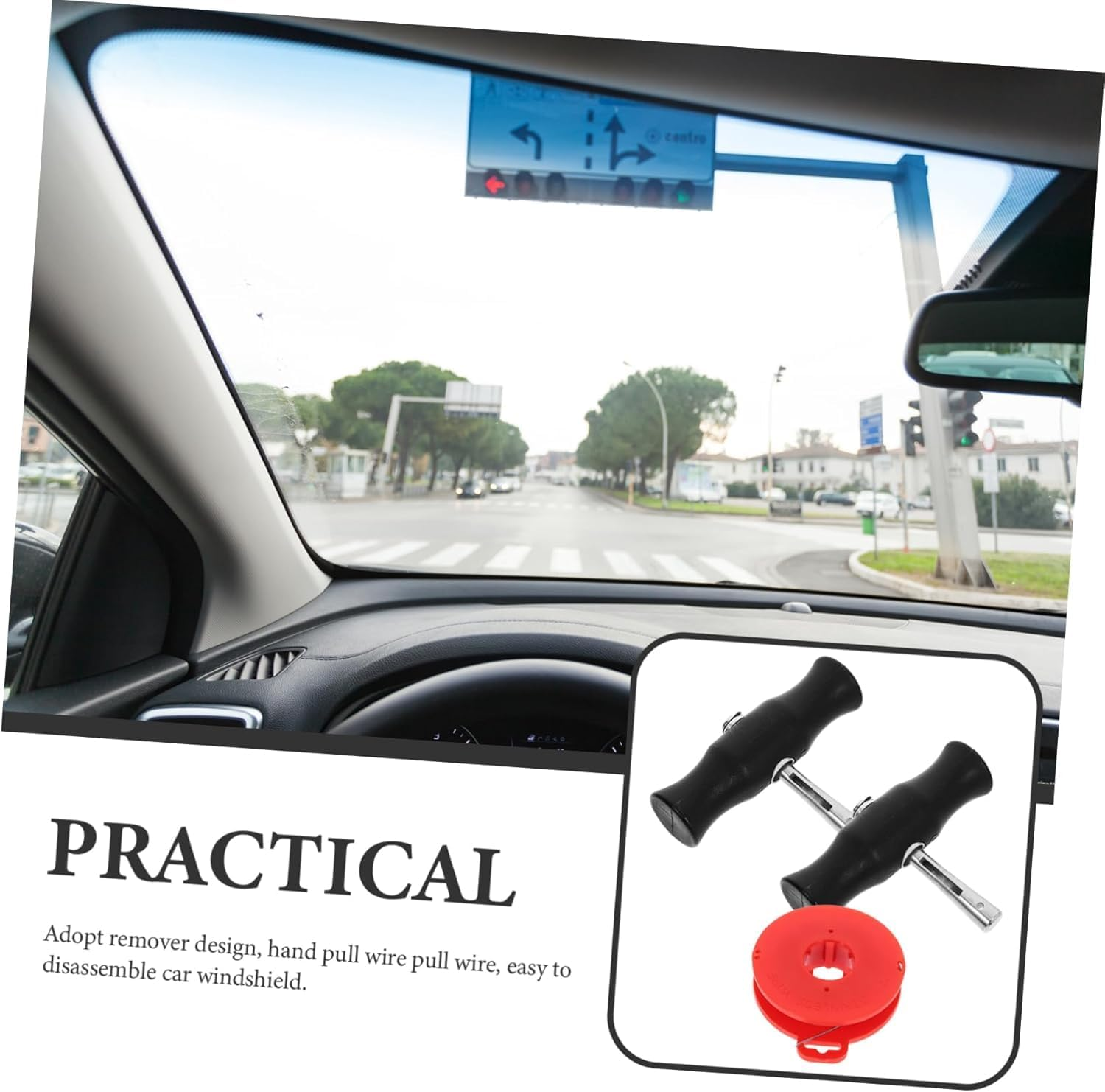 1 Set Disassembly and Assembly of Wire Tools Windshield Glass Windshield Removal Tools Car Windscreen Removal Tool Auto Remove Tool Kit Auto Accessories image number 4