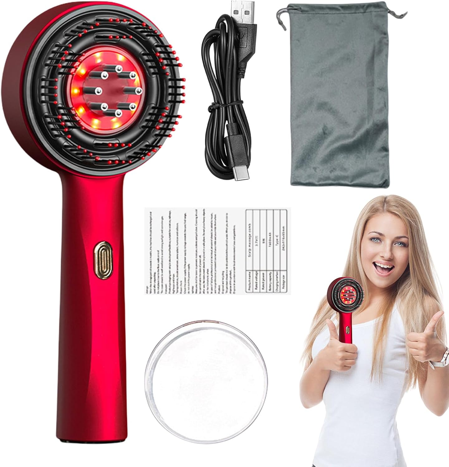 Hair Massager Brush - Hair Oil Applicator Scalp Massager | Handheld Head Scratcher Brush Comb for Women and Men