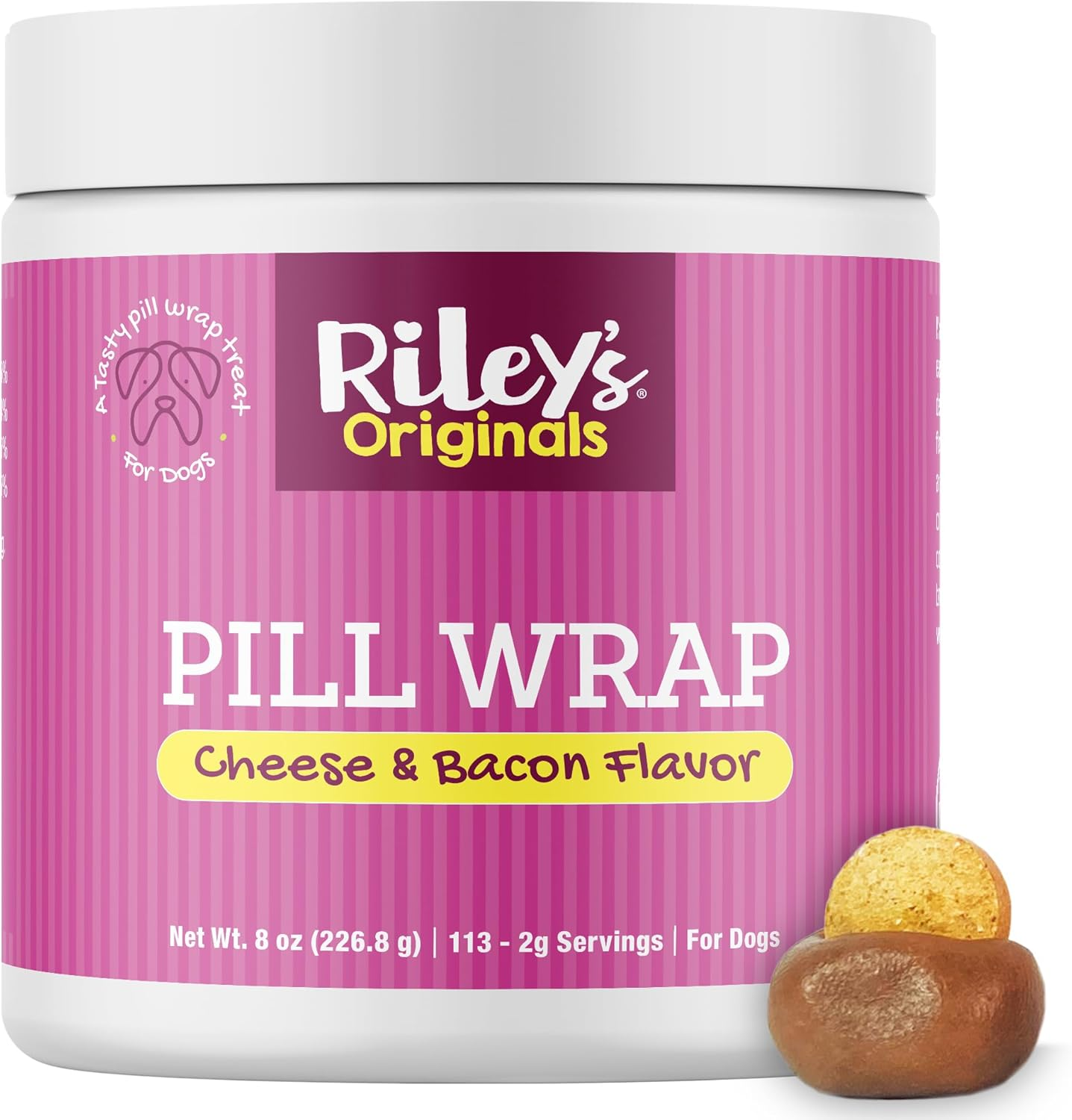 Riley'S Pill Wrap for Dogs - Delicious Cheese & Bacon Flavored Pill Paste for Dogs - Wrap Pills, Capsules, Tablets in a Pocket or Pouch to Mask the Taste & Make Pill Time Fun - 8 Oz image number 4