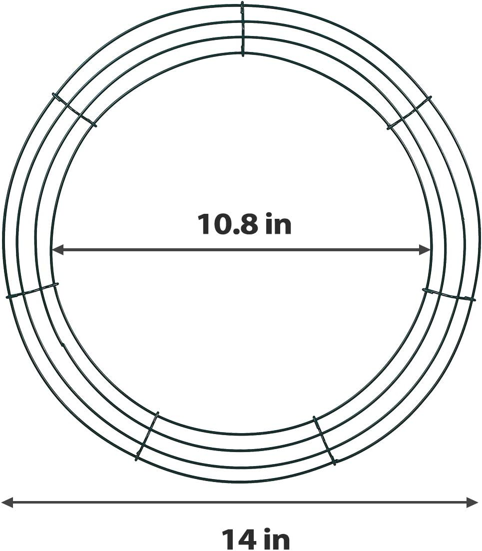 8 Pack Wire Wreath Frame 14 Inch Metal Wreath Form Wreath Ring for Crafts DIY Front Door Wreaths Christmas New Year Wreaths Valentines Wedding Garden Home Party Decoration with 38 Yard Paddle Wire image number 1