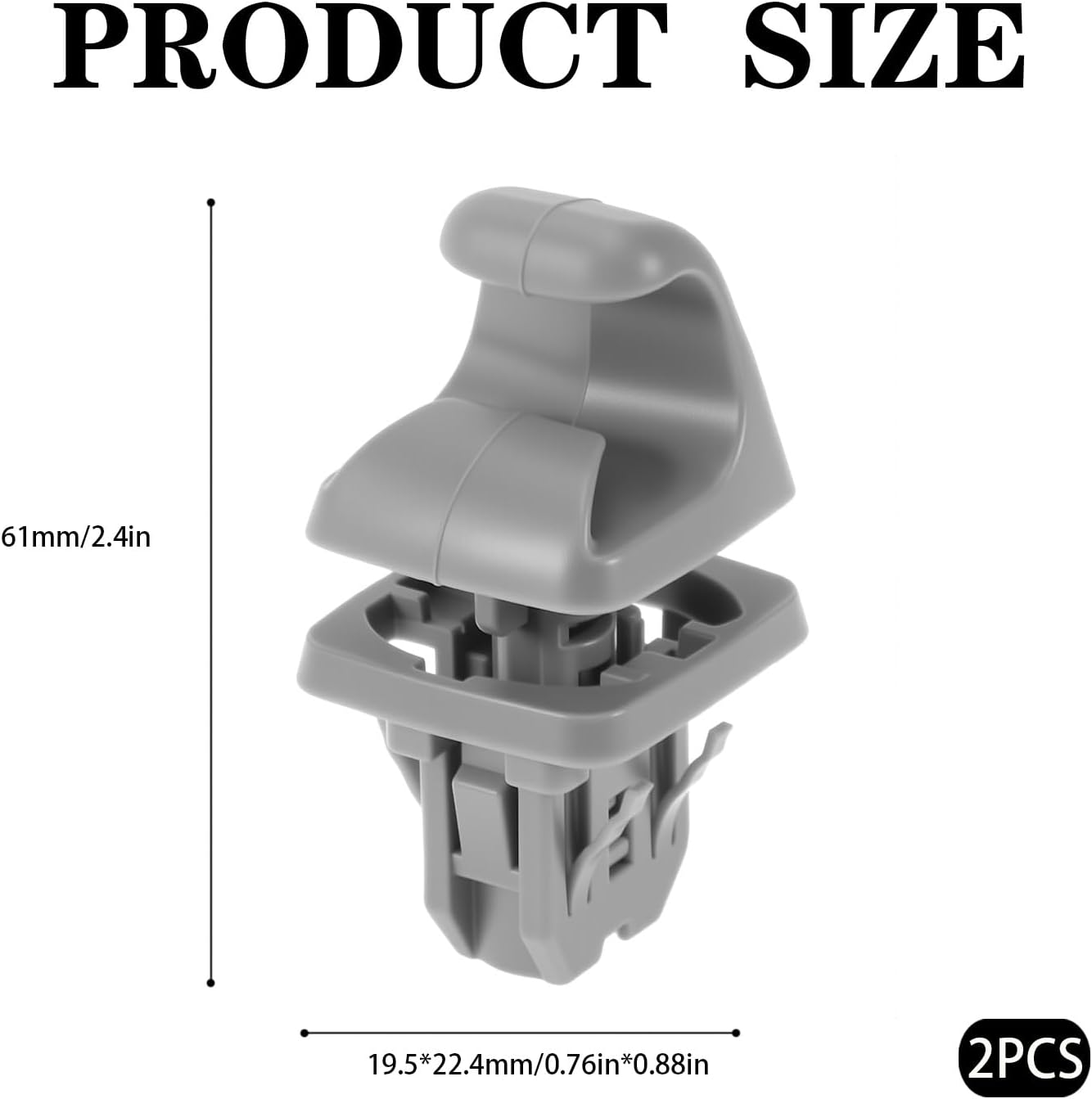 AGDGV 2PCS Car Plastic Sun Visor Hook Clip Bracket Retainer 74348-33040 for Toyota 4Runner Corolla Matrix RAV4 Land Cruiser Venza Yaris (Gray) - Gray image number 3