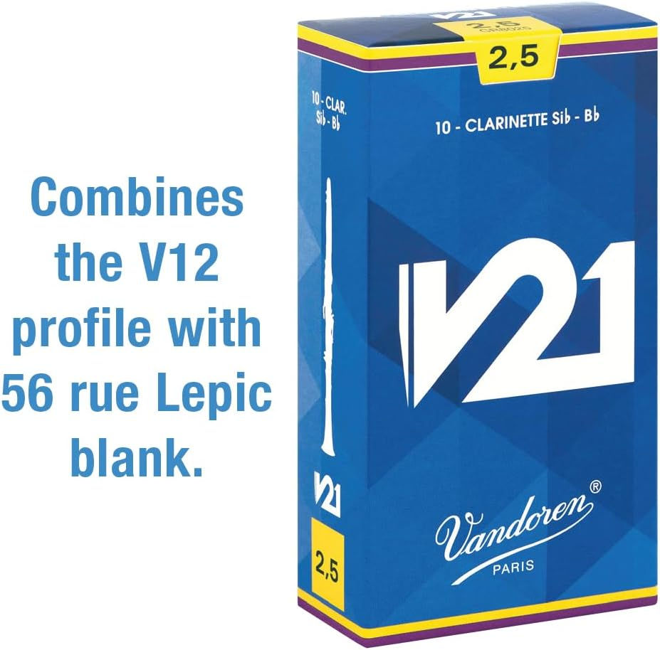 Vandoren CR8025 V21 Bb Flat Clarinet Reeds Box of 10, Strength 2.5 image number 5