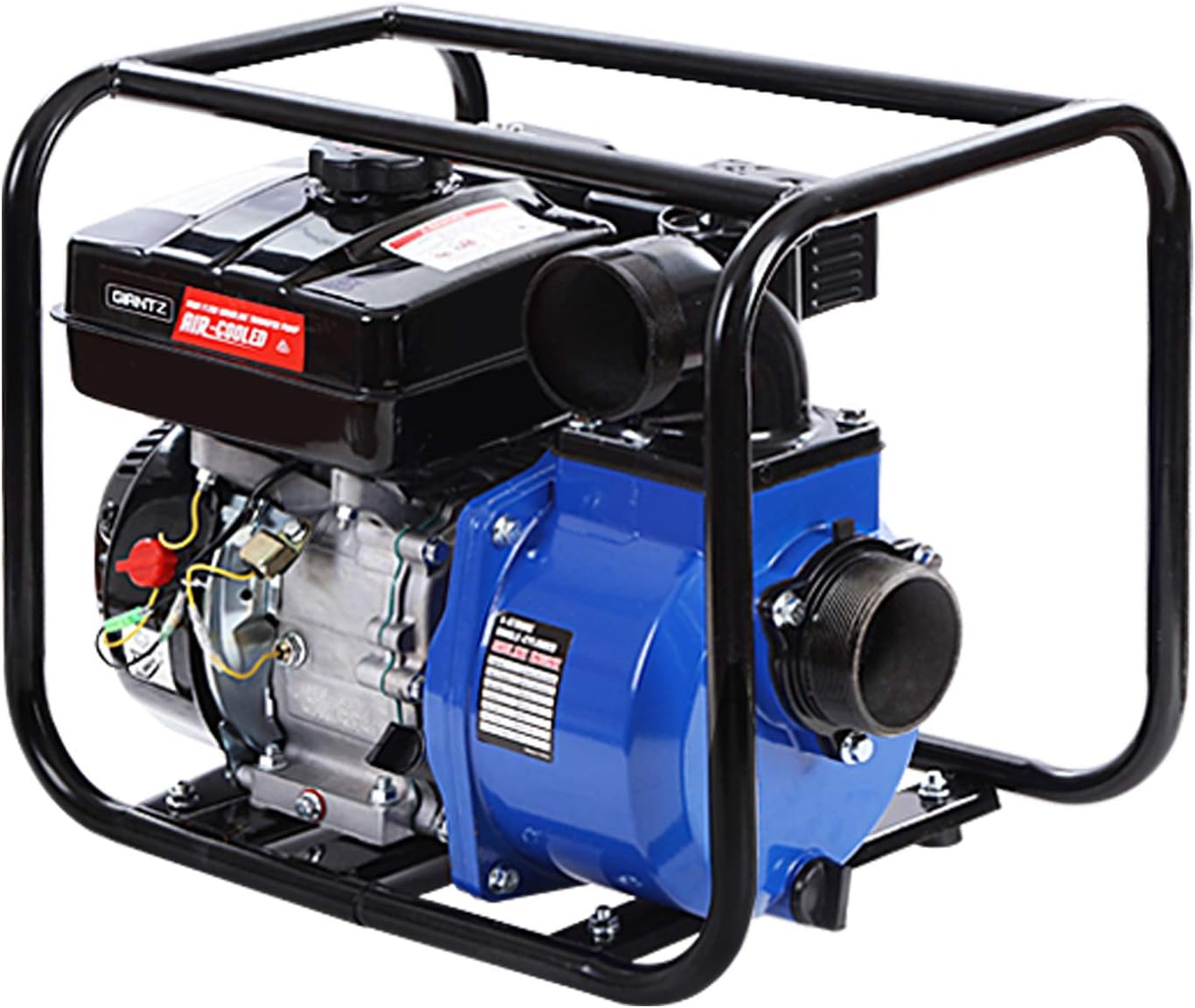 Giantz Petrol Water Pump, 2" High Flow Transfer Fire Fighting Pumps Rain Tank Oil Irrigation Garden Farm Pond Outdoor Irrigations, with Hose Fittings Inlet Filter Rubber Feet Black Red