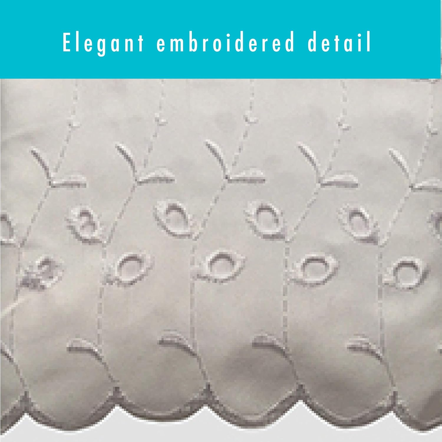 Eyelet Ruffled Bedskirt &ndash; Ruffled Bedding with Gathered Styling &ndash; 18&rdquo; Drop, Queen, Bone Ivory image number 6