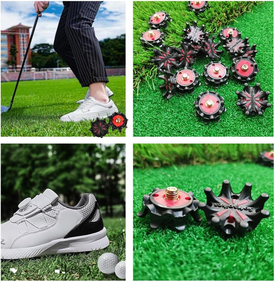 Golf Shoes Spike,16Pcs Golf Shoe Spikes Studs Replacements Tooth Stinger Screw Cleats, with 1 Piece Golf Spikes Key, Golf Shoe Spikes Replacements,Universal Non-Slip Golf Shoes image number 1