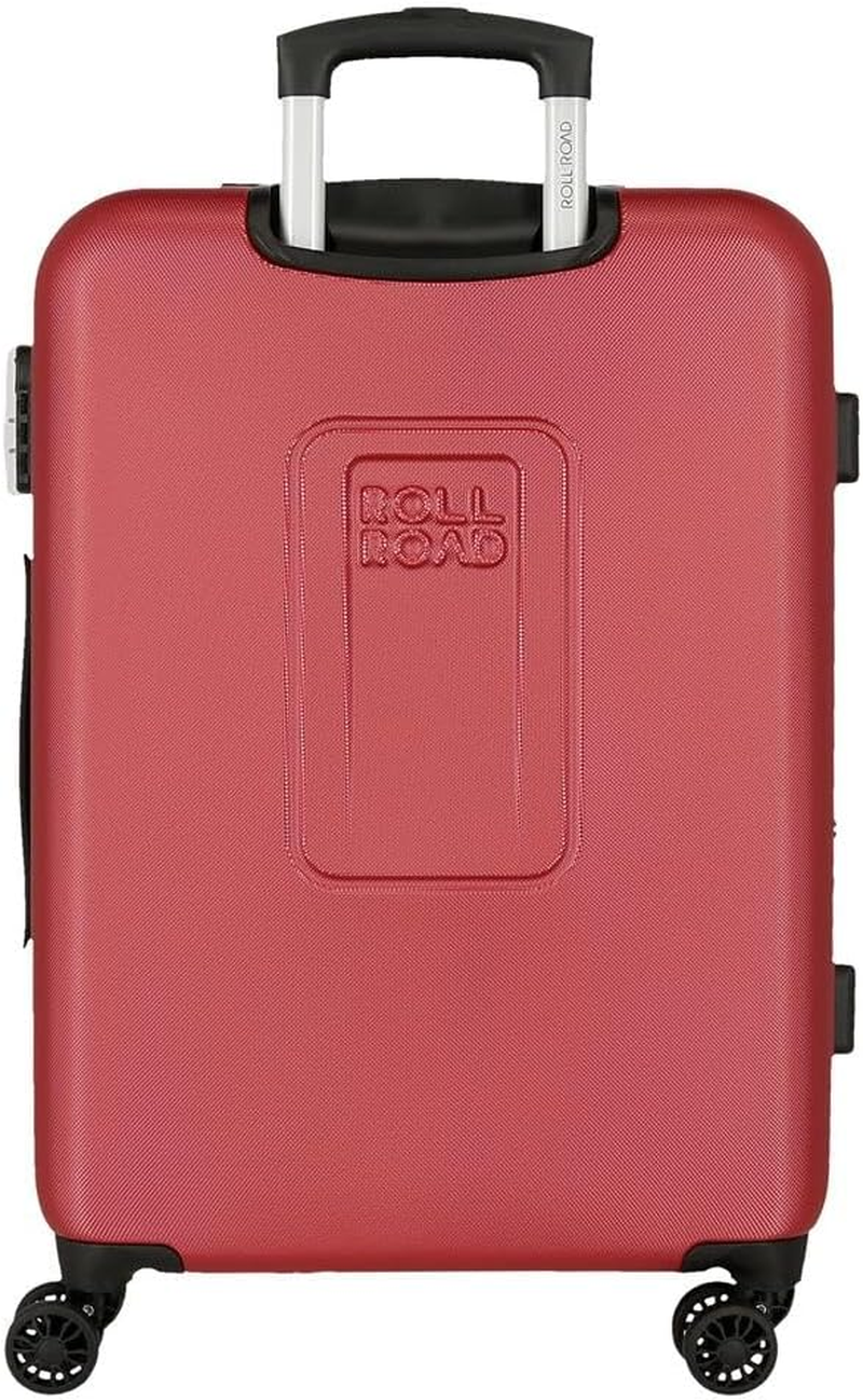 ROLL ROAD Cambodia Luggage Set Red 55/68Cm Hard ABS Combination Lock Side 93L 6.4Kg 4 Wheels Double Luggage Hand Luggage, Red, Suitcase Set, Red, Suitcase Set image number 4