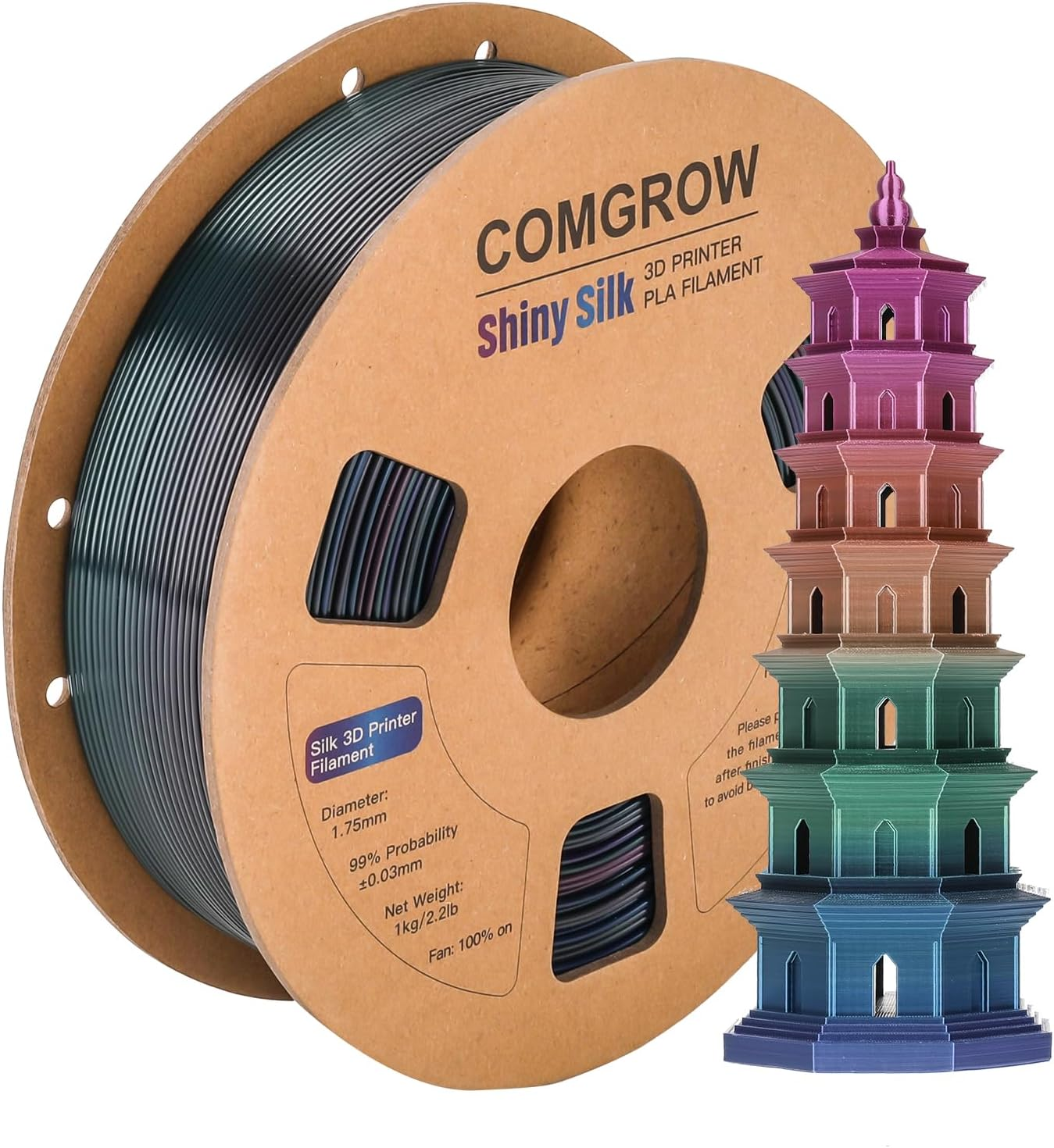 Comgrow Creality PLA 3D Printer Filament, Dimensional Accuracy +/- 0.02 Mm,1.75Mm 1 Kg Spool, Red for Ender3 CR-10