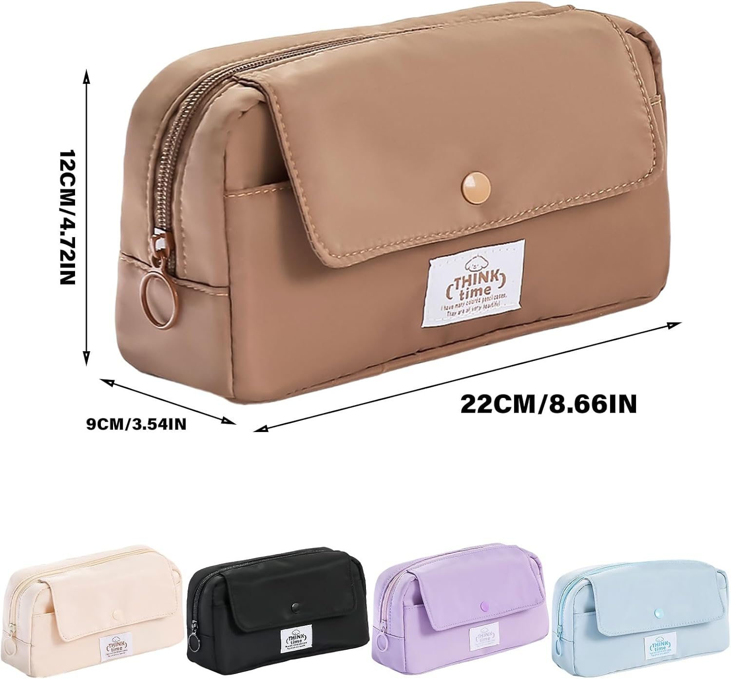 Practical Spacious Pencil Storage Bag with Zipper for School Office Supplies Durable Material Home Accessories image number 2