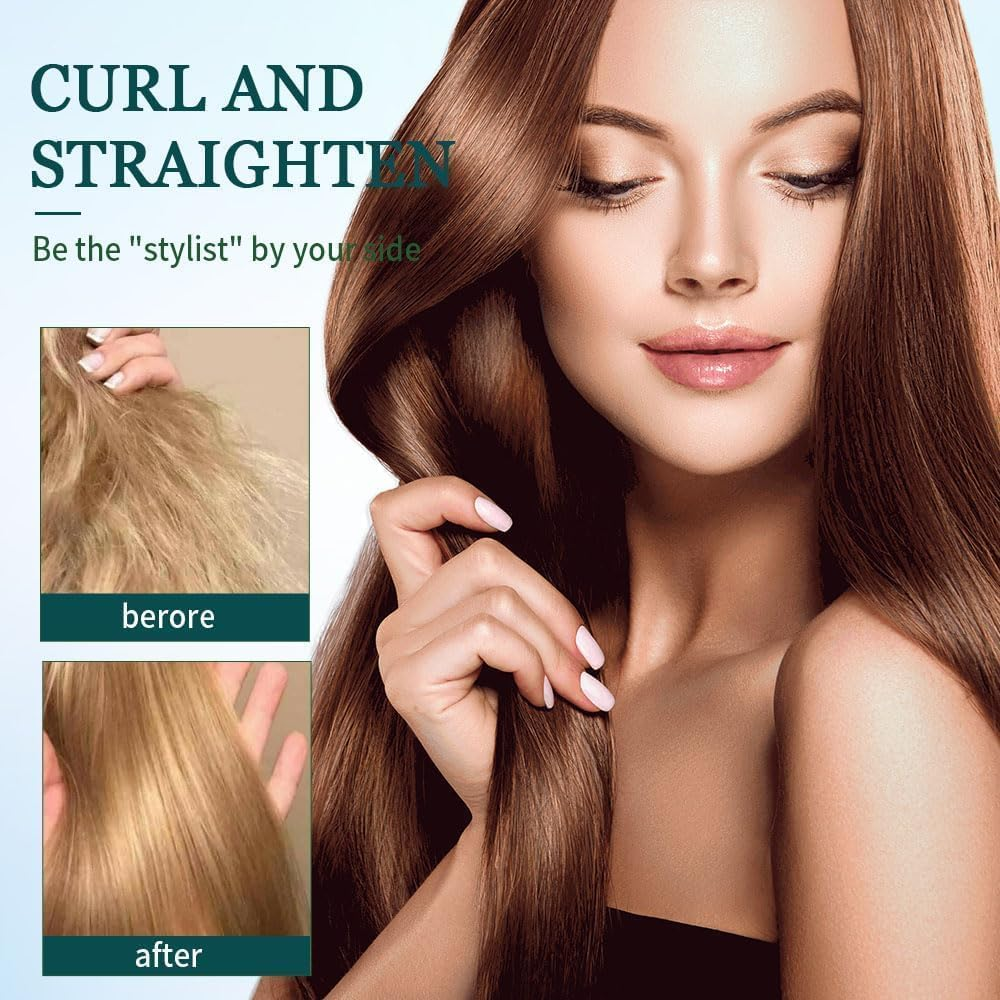 Mini Dual-Purpose Curling Iron,2 in 1 Mini Curling Wand & Flat Iron Hair Straightener,Portable Travel Curling Wand for All Hair Types (White) image number 3