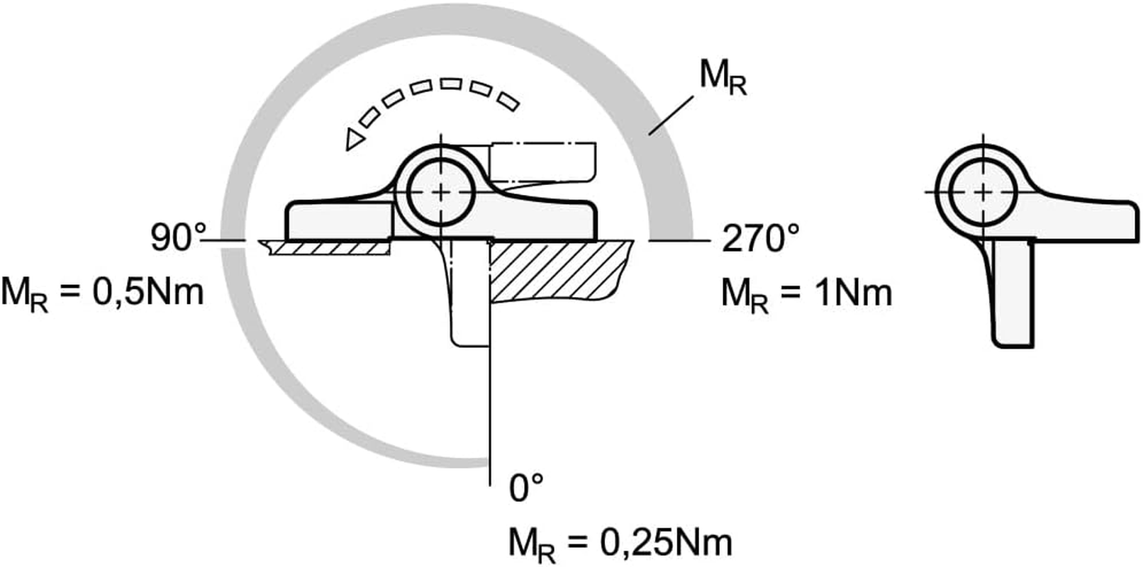 Ganter Normelemente Spring Hinge, Hinge with Spring Return, GN 437.3-ZD-60-60-L2-SW, Die-Cast Zinc, 60 X 60 Mm, Closing image number 2