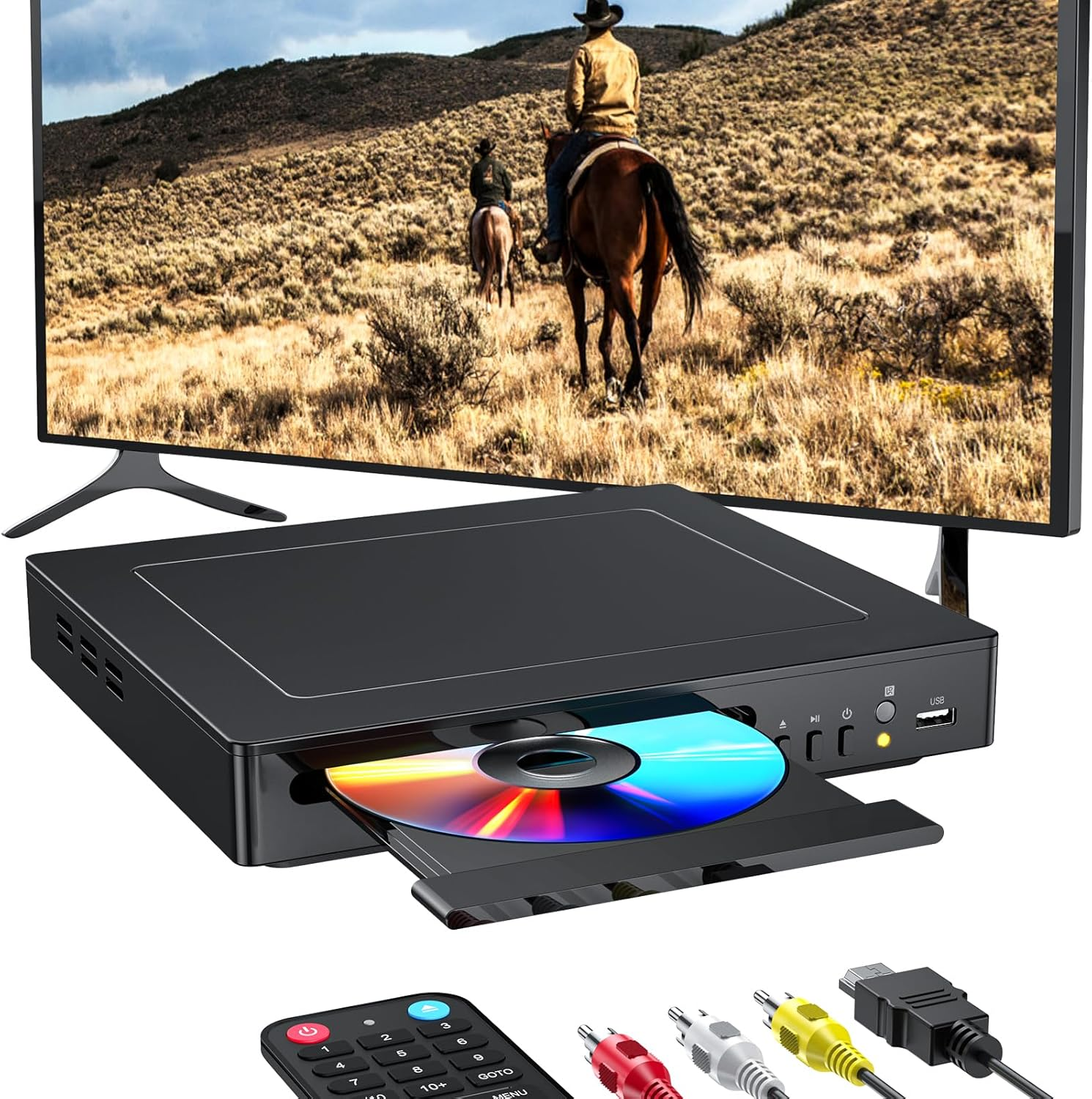DVD Players for Smart TV with HDMI, DVD Players That Play All Regions, Simple DVD Player for Elderly, CD Player for Home Stereo System - Black image number 1