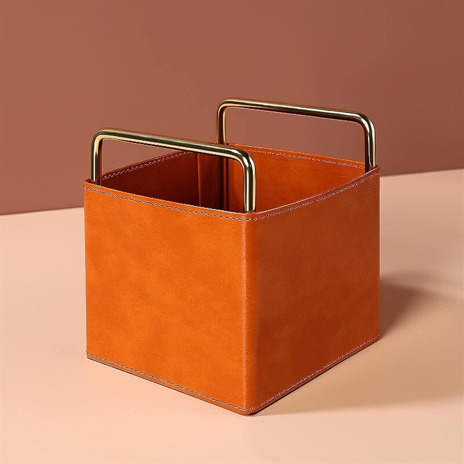Pen Holder Pot,Desk-Organiser,Leather Pencil Holder,Pencil Cup Stationery Organizer Office Accessories Container Box,For Home Office Bedroom Pencil Holder for Desk Organizer (Color : A) (Color : A) image number 2