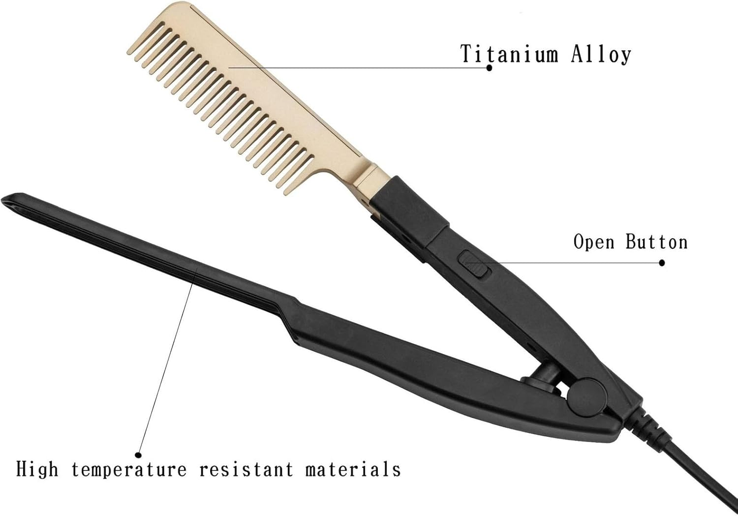 2 in 1 Straightener, Fast Heated Comb for Wet Dry Use, Multifunctional Straightening Comb for Women Styling, Plug and Play (AU) image number 2