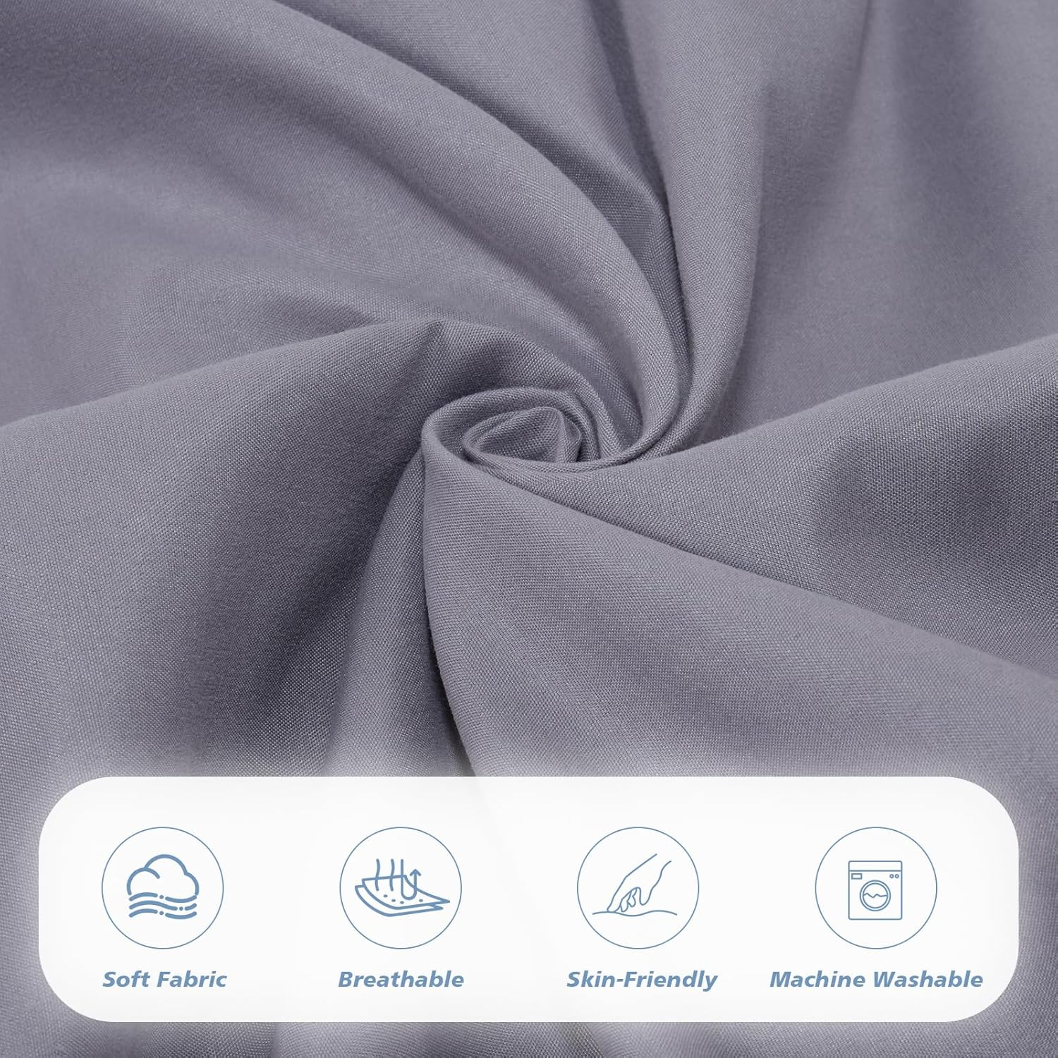 Cot Sheets 31" X 75", 2 Pack Cot Size Sheet Fitted for Narrow Twin Mattress/Rvs Bunk/Guest Beds/Army Cots/Trifold Mattress/Travel Size Mattress, Ultra Soft & Breathable Camper RV Bunk Bed Sheets, Gray image number 4