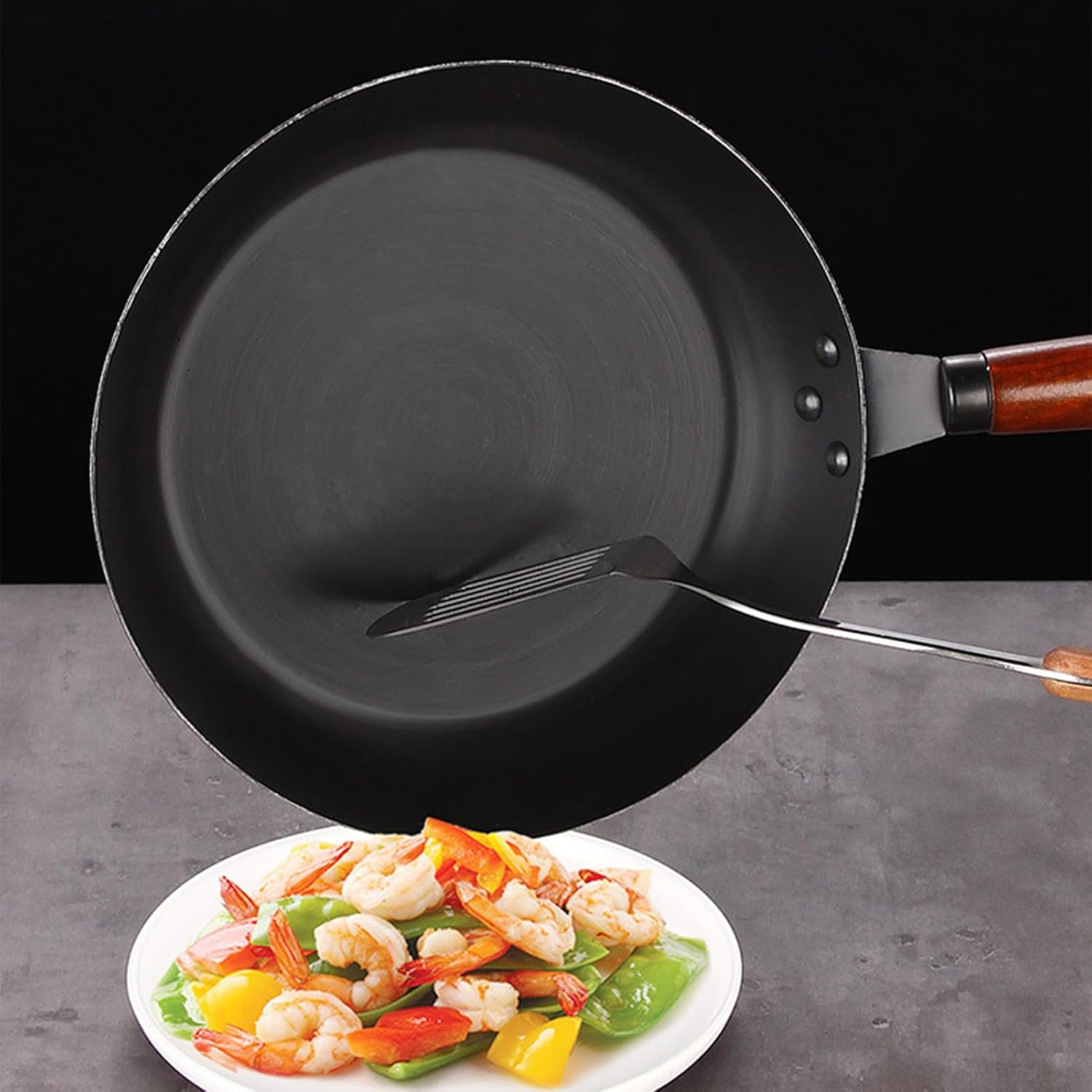 Frying Pan, Cast Iron Skillet Even Heating Versatile Cast Iron Frying Pan Cast Iron Skillet Frying Pan Oven Comfortable Handle for Daily Home Cooking Grill Stovetop