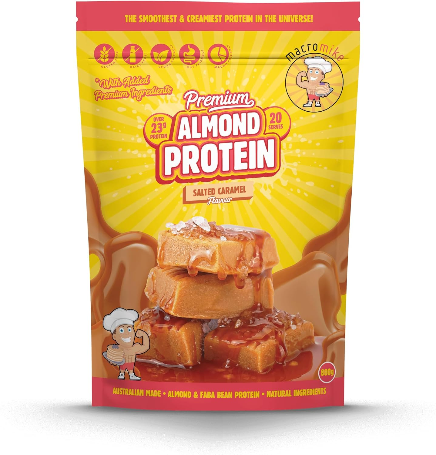 Macro Mike Salted Caramel Premium Almond Protein 800 G