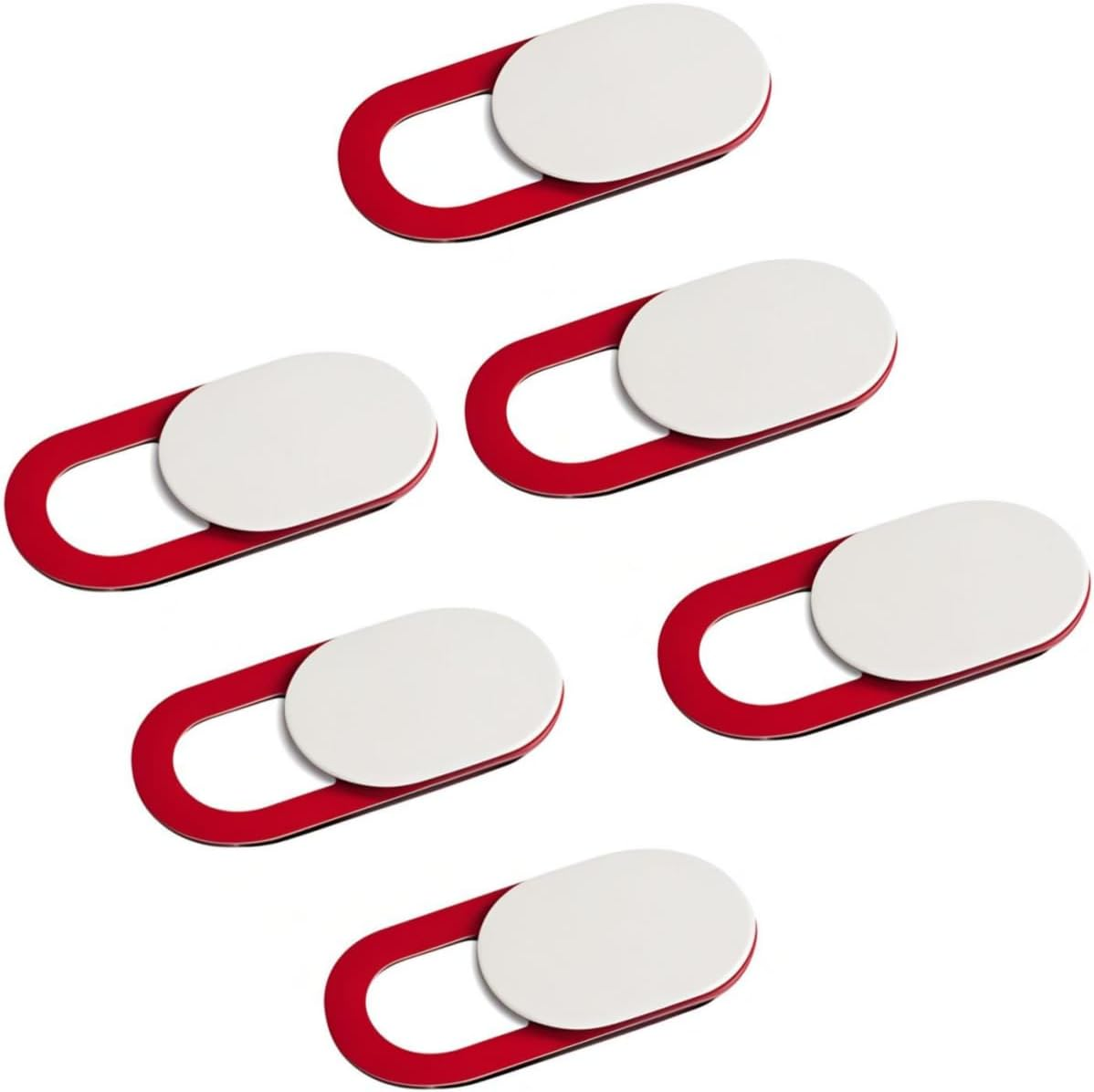 Webcam Cover Slide[6 Pack], 0.03 Inch Ultra Thin Privacy Sliders for Imac & Iphone/Macbook/Laptop/Ipad/Pc Accessories - Camera Blocker Security Protector - White Red