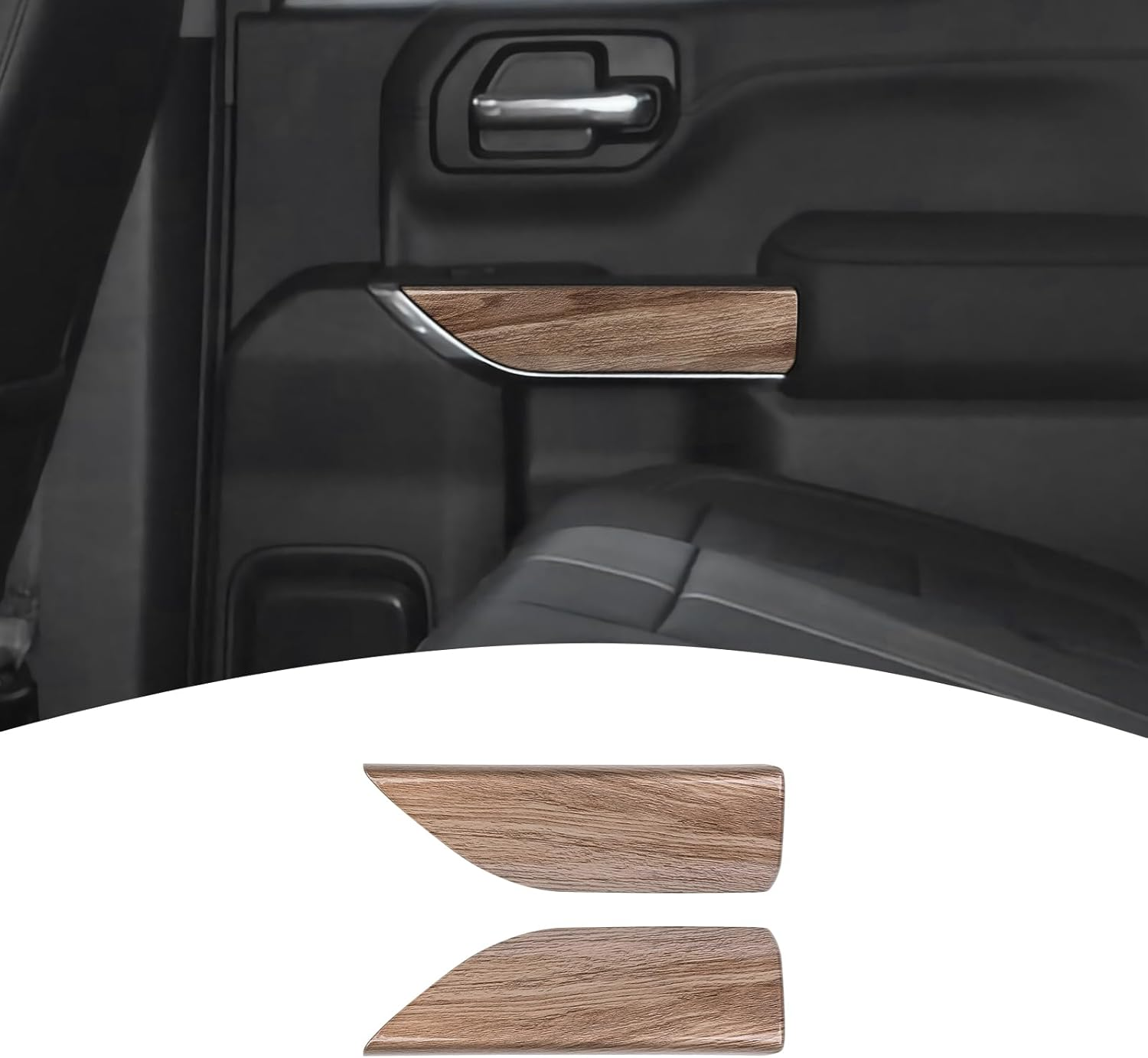 PDKLIN for Silverado Rear Door Panel Trim Cover for Chevy Silverado/Gmc Sierra 2019-2022(Double Cab) Carbon Fiber Interior Accessories 2Pcs