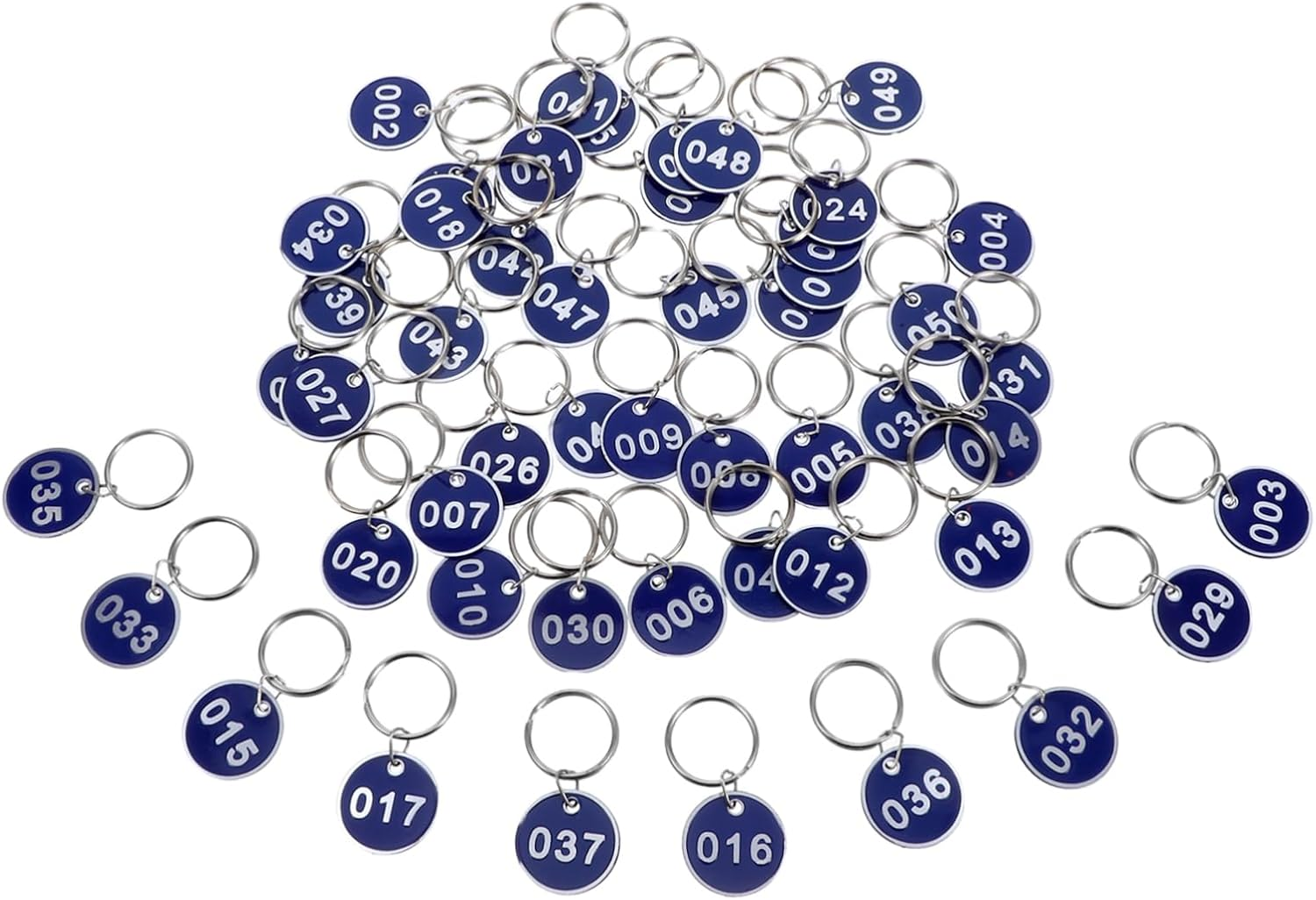 Garneck 50Pcs Aluminium Alloy Storage Tags Metal Numbers Plates Luggage Id Tags Key Ring Labels for Travel image number 4