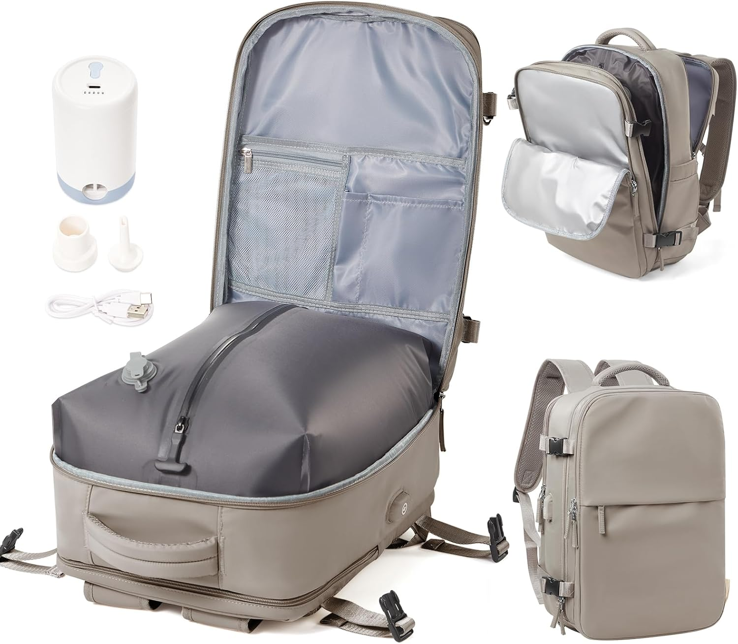 Lendolk Travel Backpack with Pump for Women Men