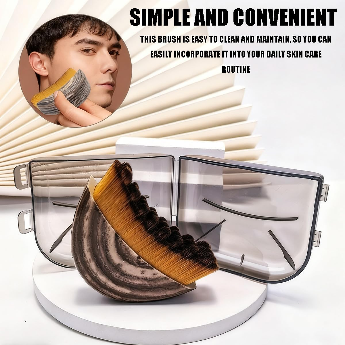 Lymphatic Contour Face Brush, Dry Face Brush, Ultra Soft Dry Brush, Face Massager, Lymphatic Drainage Face Brush, Portable Face Lymphatic Brush for Jaw Contouring image number 2