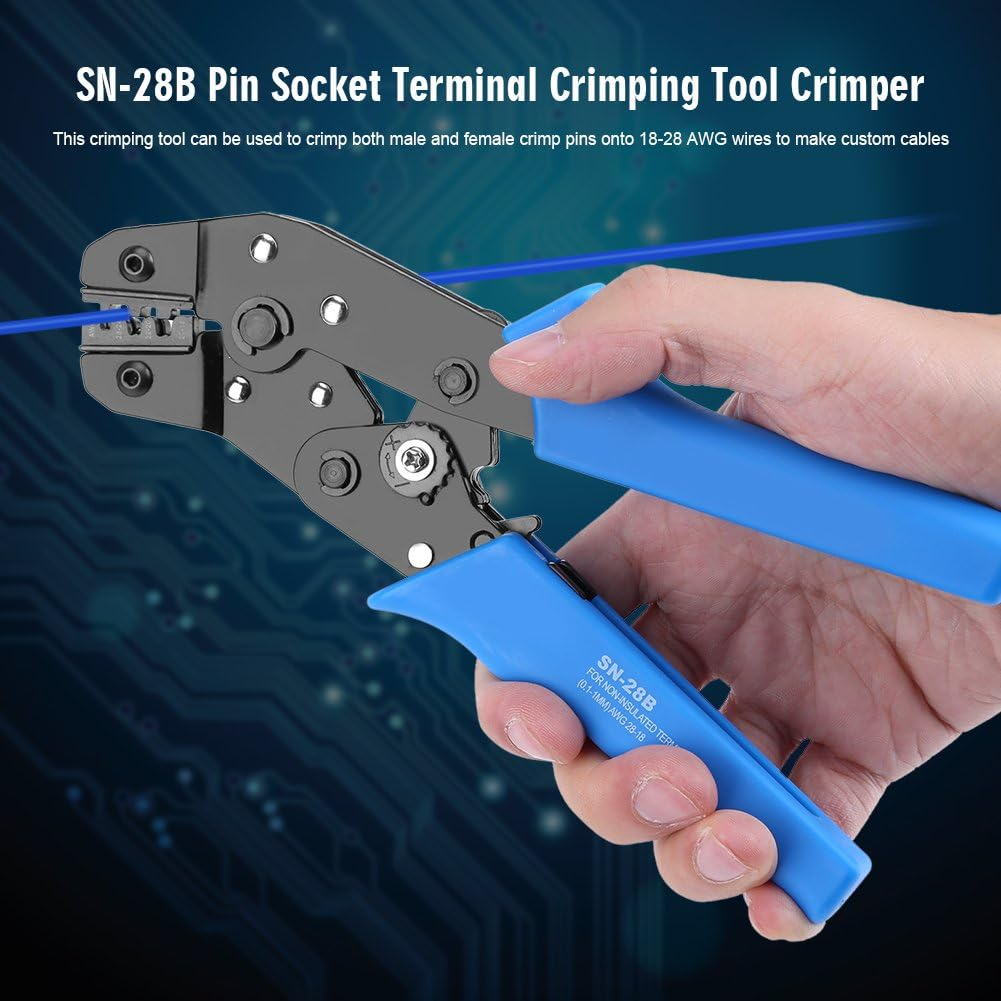 SN-28B Adjustable Pin Carbon Steel Wire Stripper Socket Terminal Crimping Tool Crimper for JST-SM Dupont image number 6