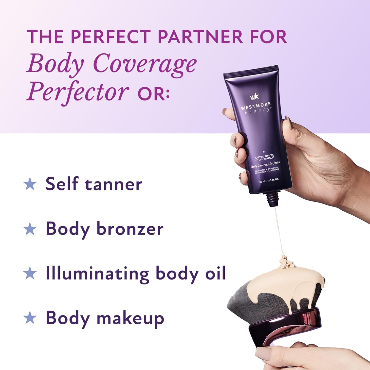 Blend & Blur Extra Large Body Makeup Brush for Self Tanner, Leg Makeup & Bronzer; Provides Flawless Application without Streaking - Kabuki Brush Kabuki Foundation Brush