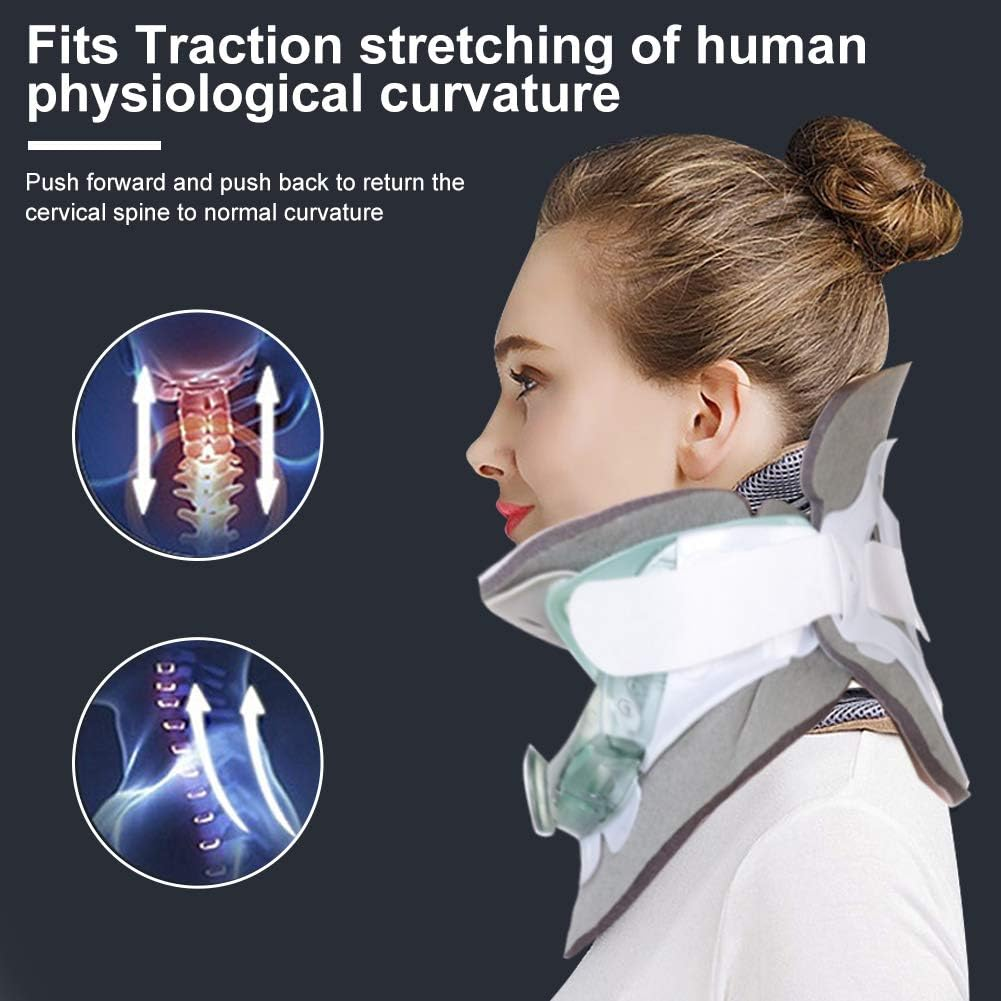APEXORIGIN Cervical Traction Device, Cervical Collar for Neck Brace Support, Lightweight & Adjustable Cervical Neck Traction Device for Home Use, Neck Pain & Tension Relief (Gray)