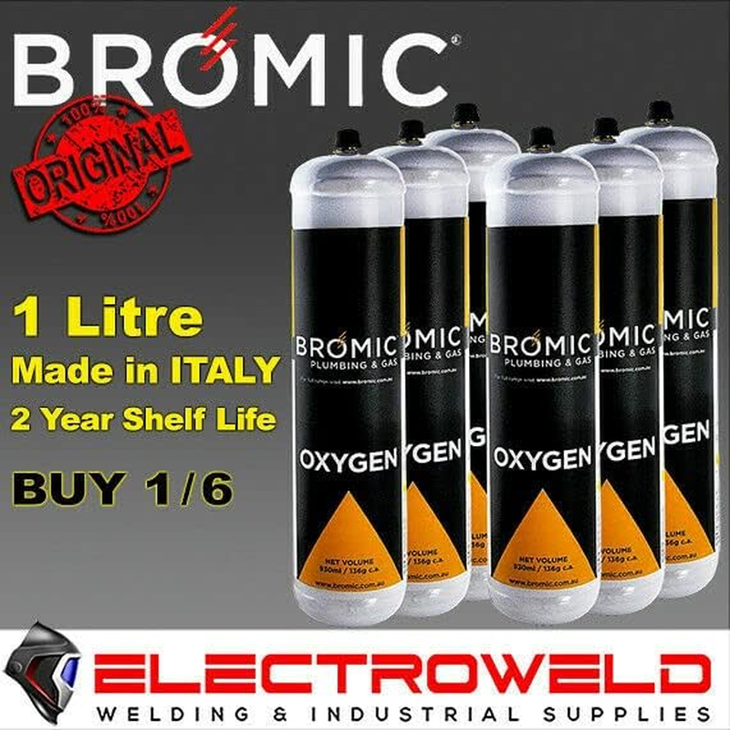 BROMIC 1L Oxygen Oxy Gas Bottle Cylinder Welding Fuel Disposable Oxyset 1811320 (1 X Cylinder) image number 2