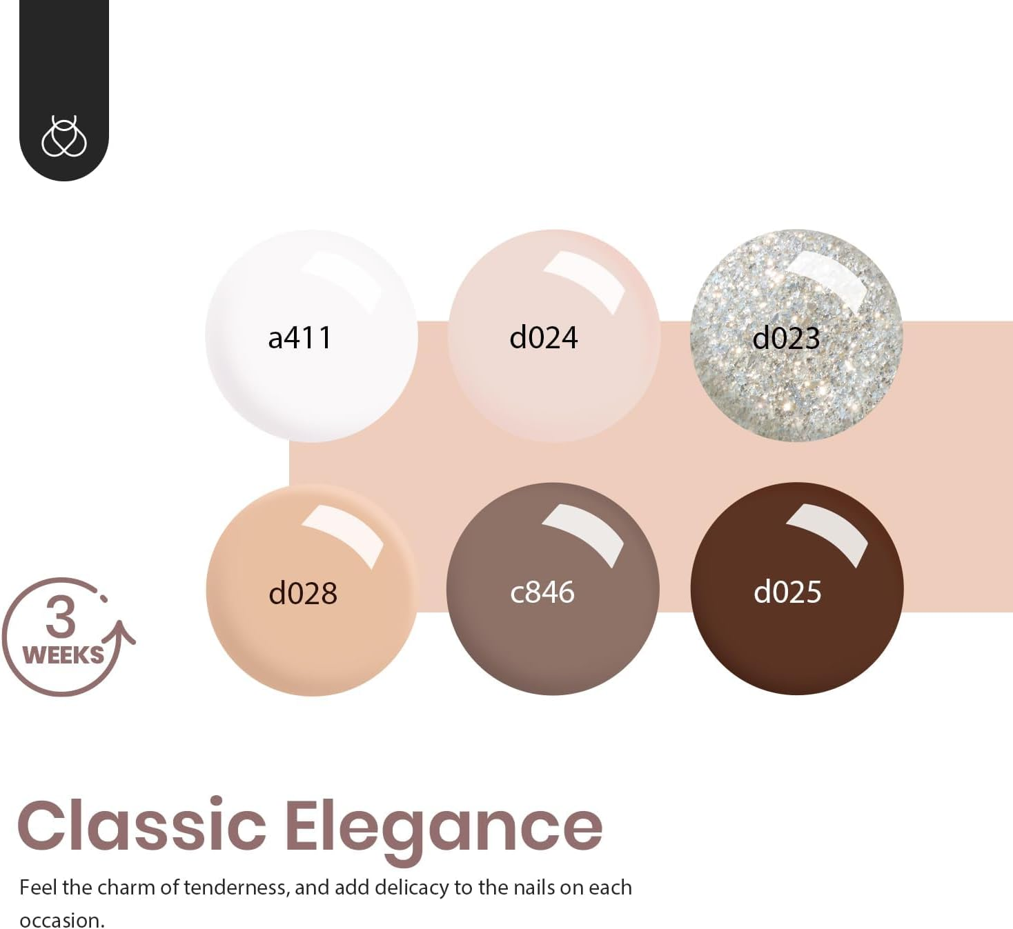 Beetles Gel Polish Gel Nail Polish Kit with Light Starter Kit Classic Elegance 6 Colors Glitter Nude Brownails Neutral Pink Gel Polish Soak off UV LED Nail Lamp Base Gel Top Coat DIY Home Manicure Women image number 3