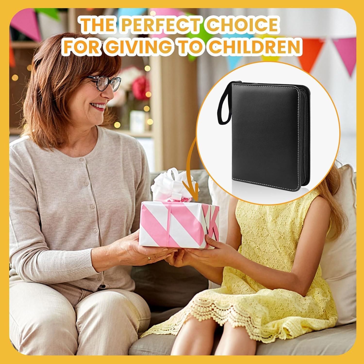 Yitexin Card Binder Case with 400 Pockets, Large Capacity Card Collection Binder with 50 Removable Sleeves, Portable Zipper Collectible Trading Card Albums with Hand Strap for Travel Game (Black) image number 2