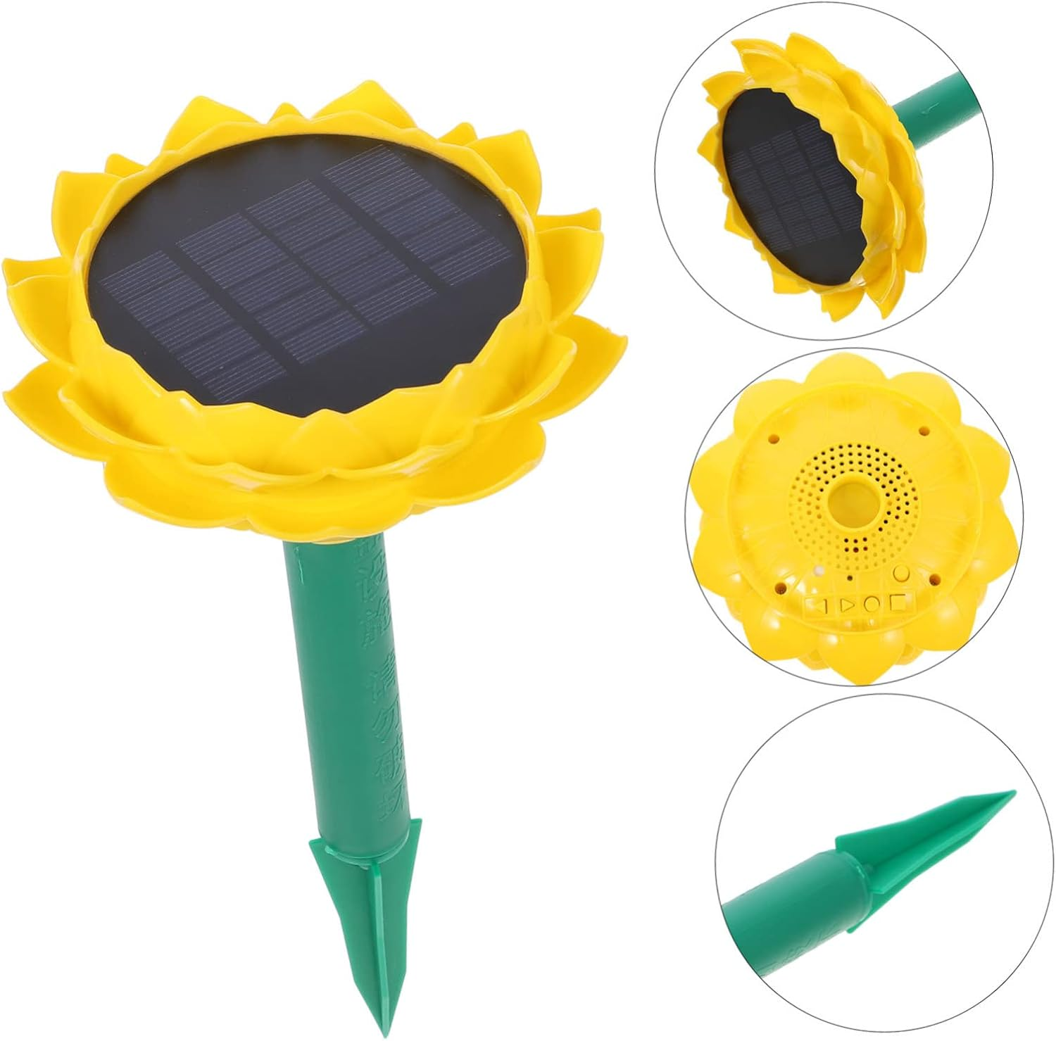 PERSELOSO Solar Powered Lotus Shaped Outdoor Speaker Music Player for Garden with Buddha Songs Lightweight and Easy Operation Yellow