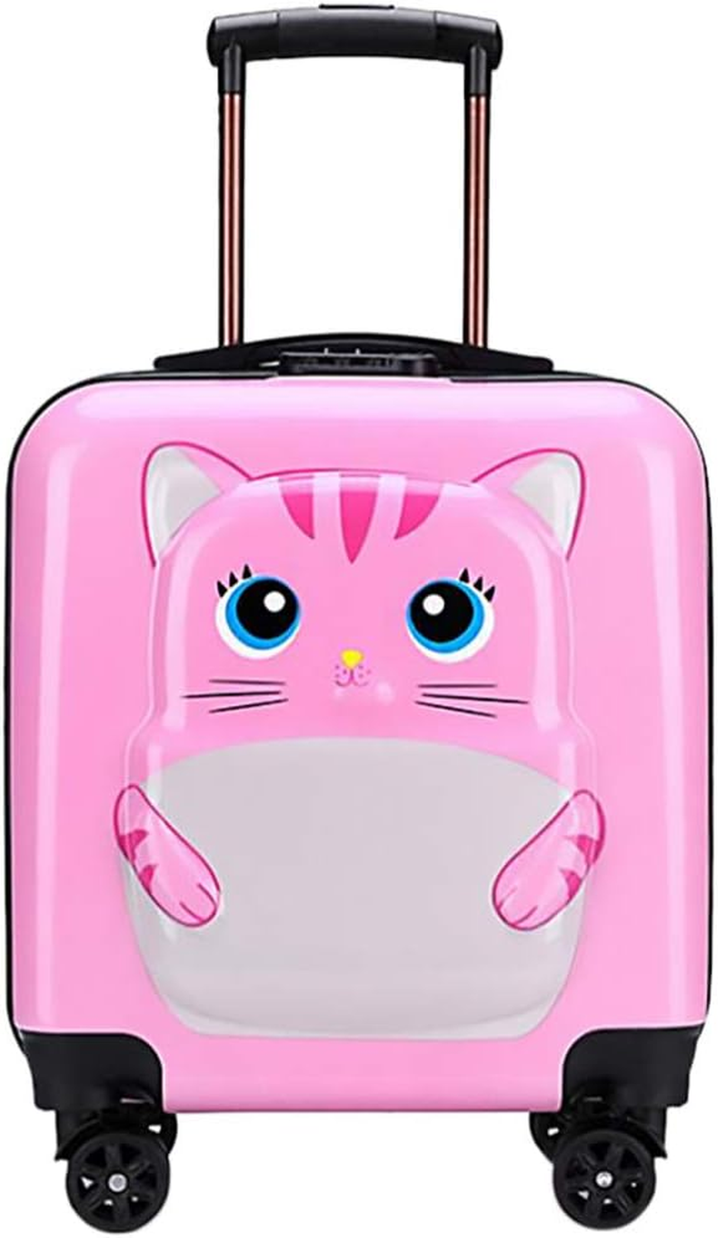 KESYOO Kids Carry on Luggage with Wheels Girls Travel Suitcase 18 Inch Rolling School Bag for Toddler Children Pink image number 5