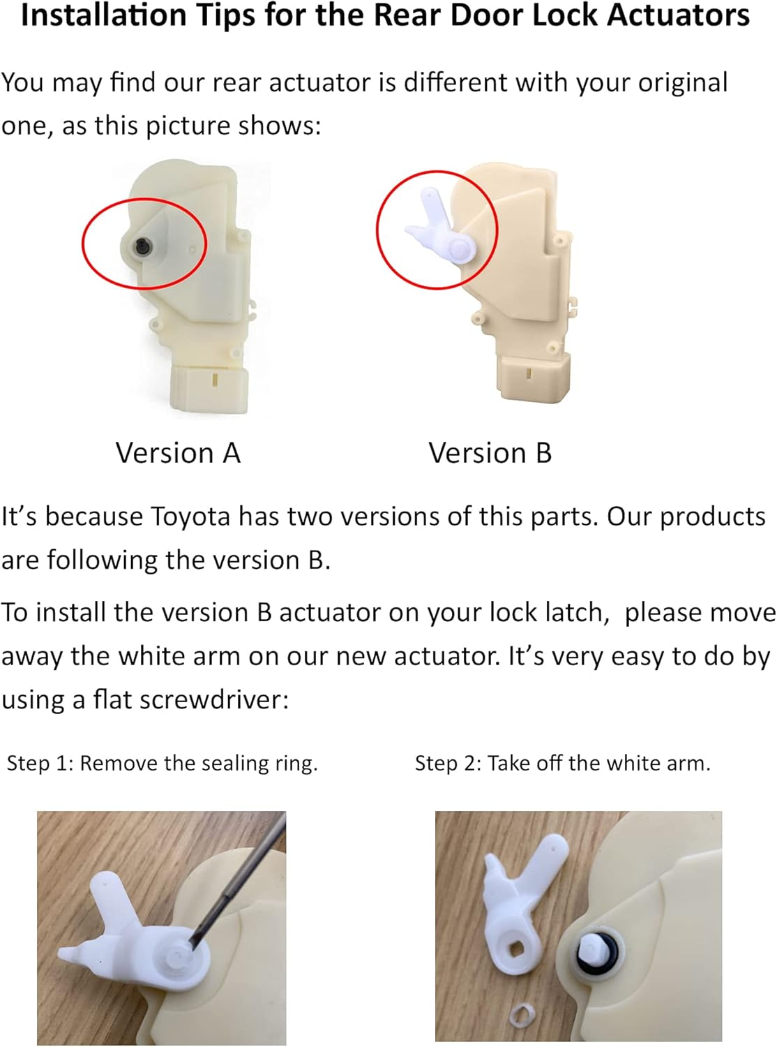 Power Door Lock Actuator Fits for 2004-2006 SCION XB, 2000-2005 TOYOTA ECHO Rear Left Replaces OE 69140-52010 72027T image number 1