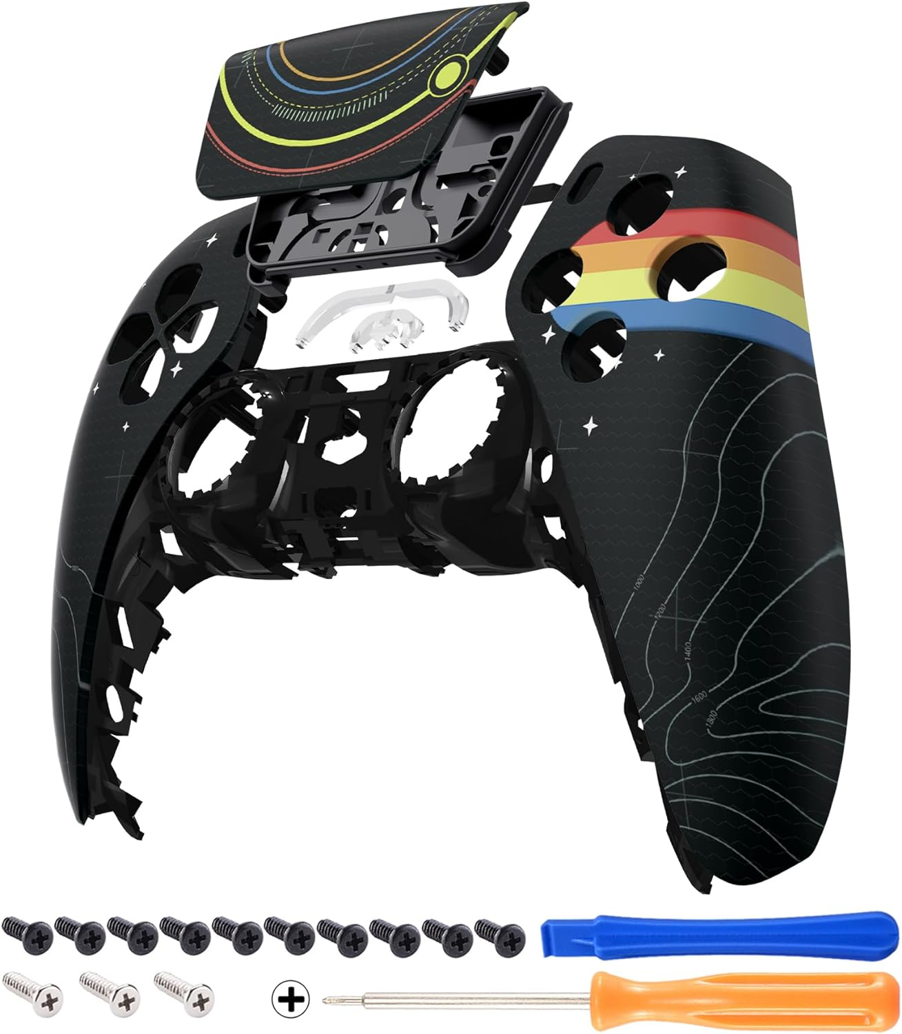 Extremerate Nebula Galaxy Touchpad Front Shell Compatible with Ps5 Controller BDM-010 BDM-020 BDM-030 BDM-040 BDM-050, DIY Replacement Shell Custom Touch Pad Cover Compatible with Ps5 Controller image number 5